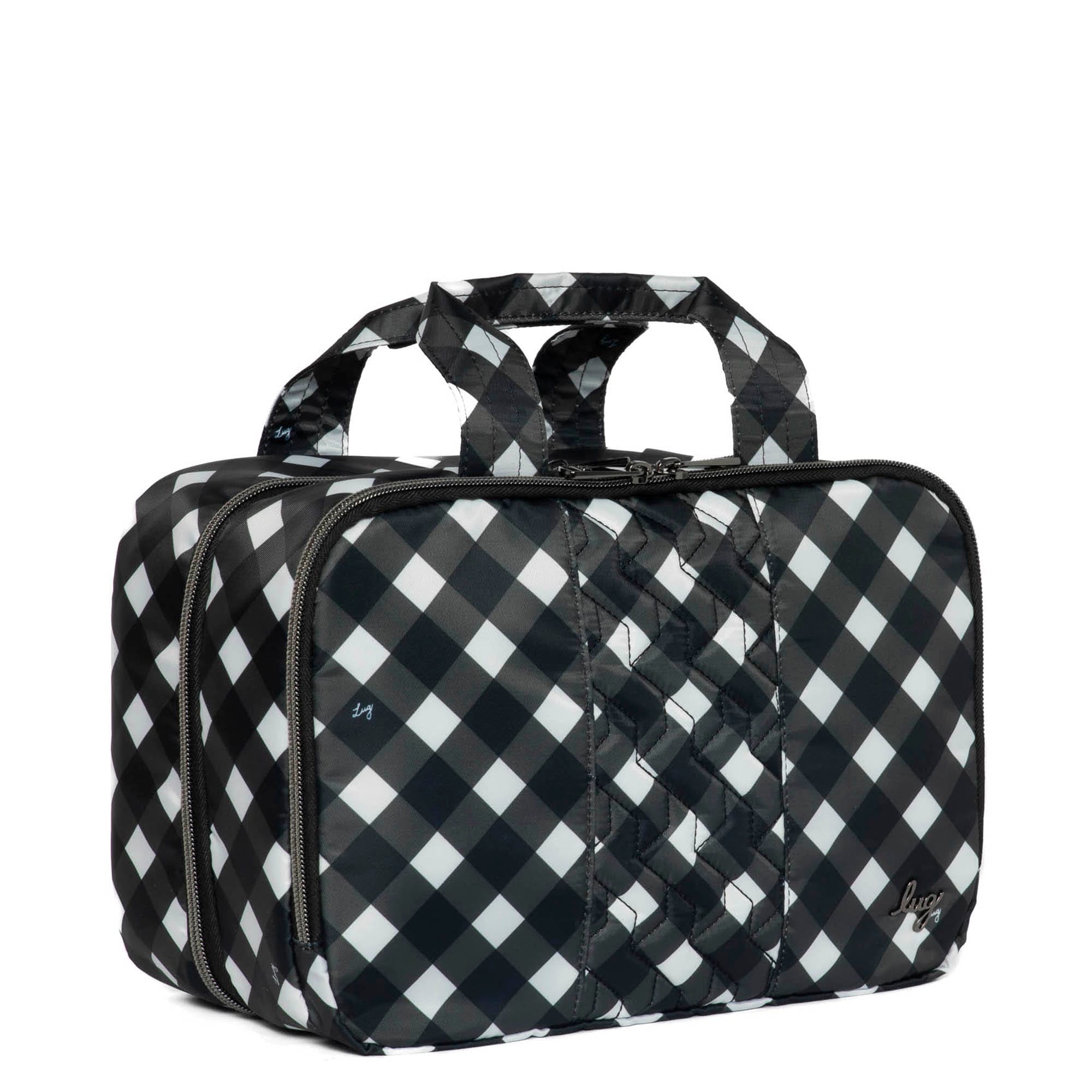Flatbed Deluxe Cosmetic Case - GINGHAM BLACK - Flatbed_GinghamBlack_02