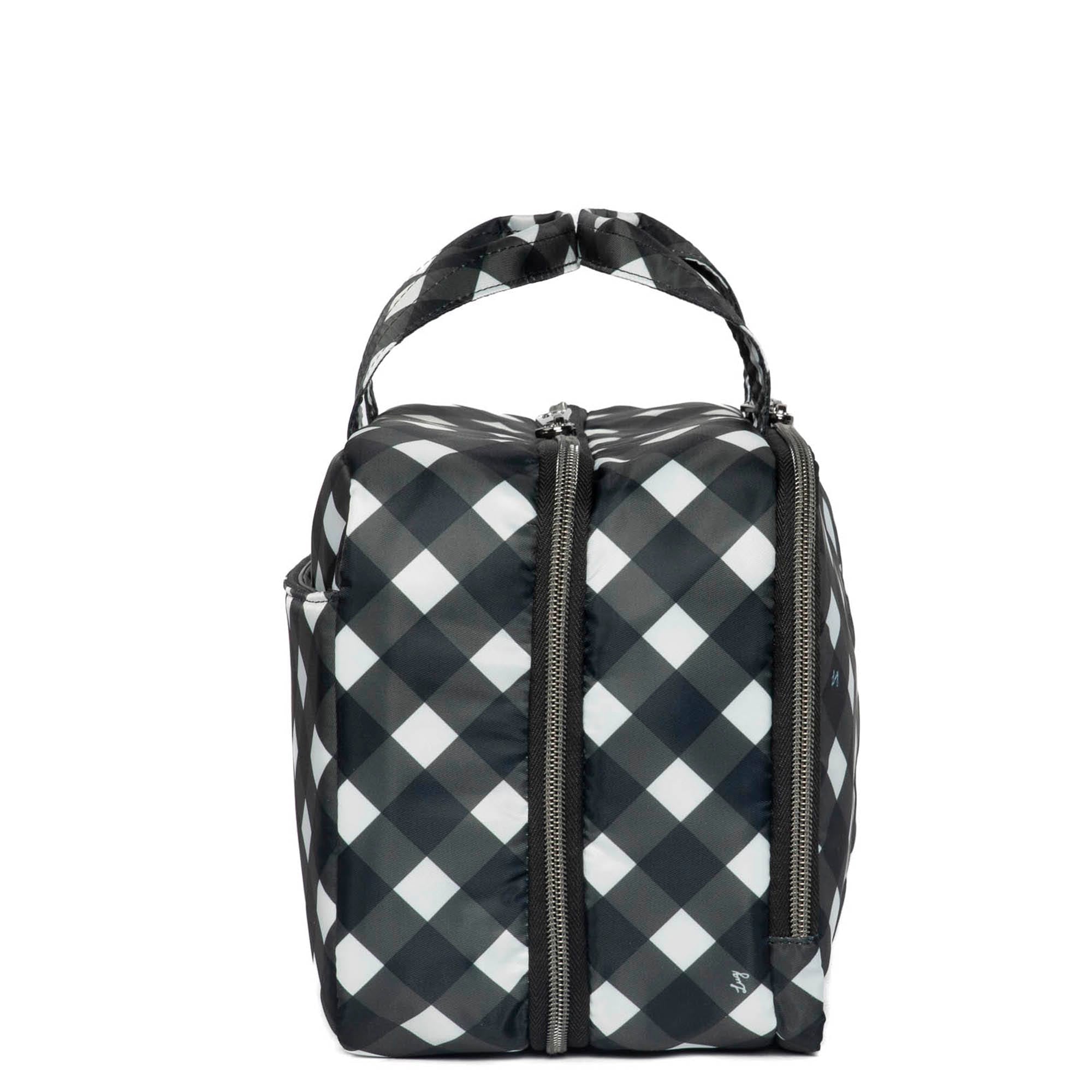 Flatbed Deluxe Cosmetic Case - GINGHAM BLACK - Flatbed_GinghamBlack_03