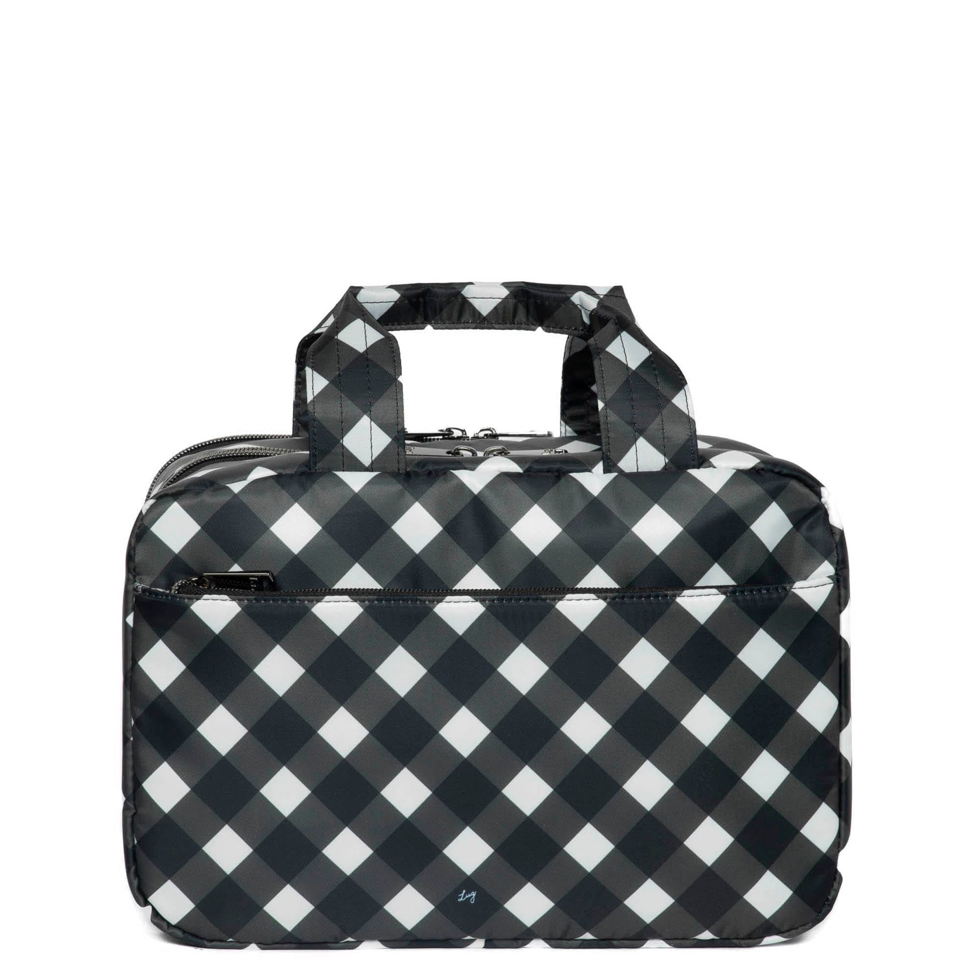 Flatbed Deluxe Cosmetic Case - GINGHAM BLACK - Flatbed_GinghamBlack_04