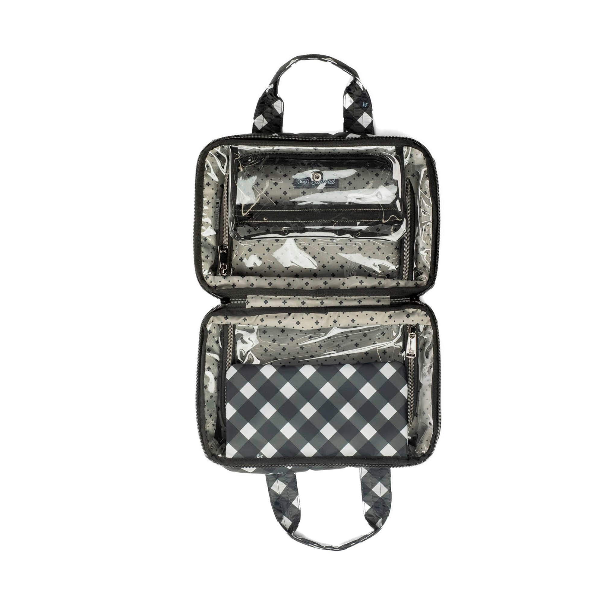 Flatbed Deluxe Cosmetic Case - GINGHAM BLACK - Flatbed_GinghamBlack_07