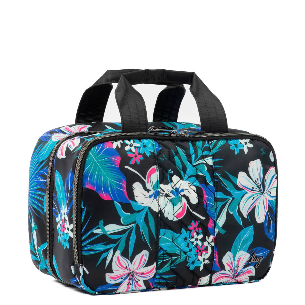 Flatbed Deluxe Cosmetic Case - HIBISCUS MULTI - Flatbed_HibiscusMulti_02