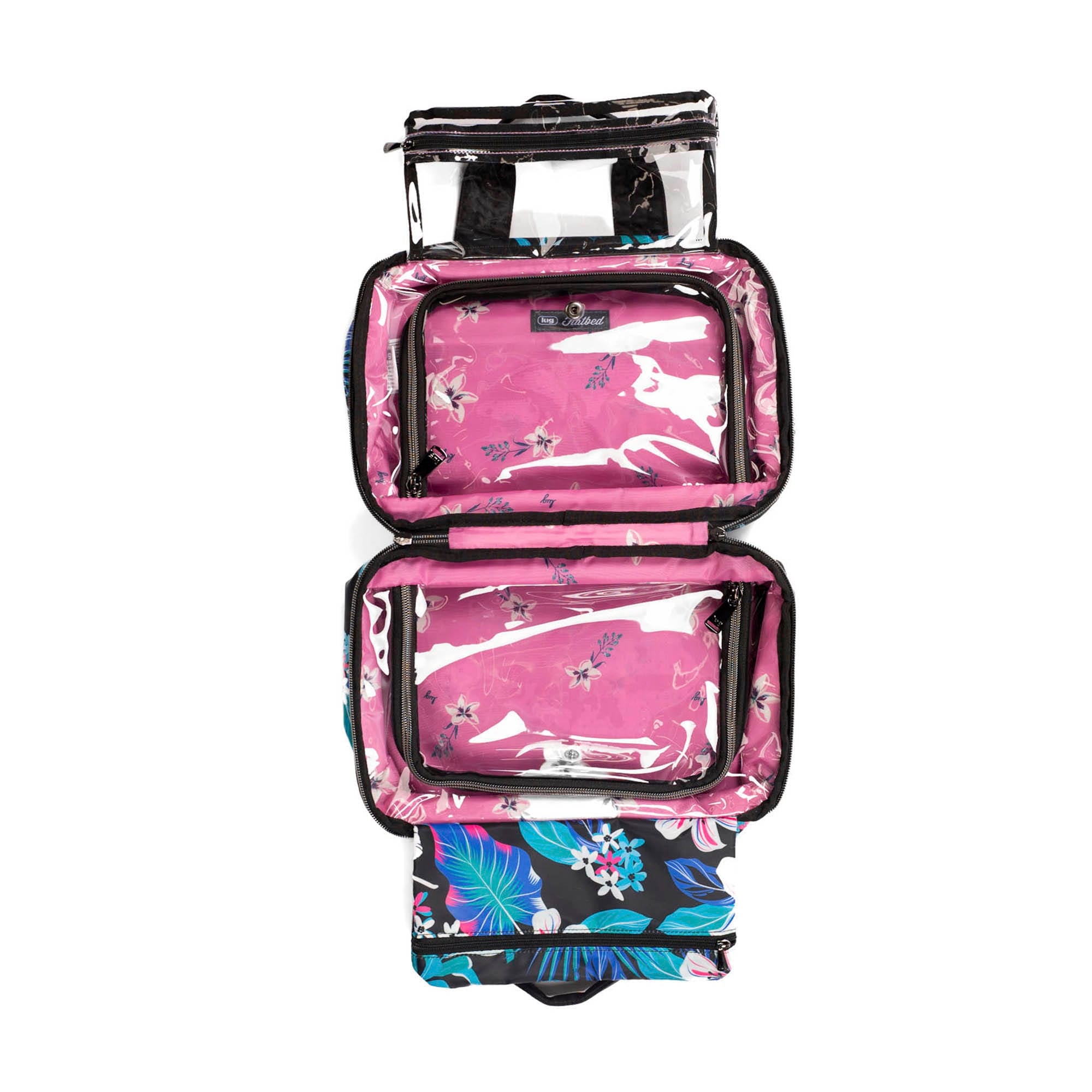 Flatbed Deluxe Cosmetic Case - HIBISCUS MULTI - Flatbed_HibiscusMulti_05