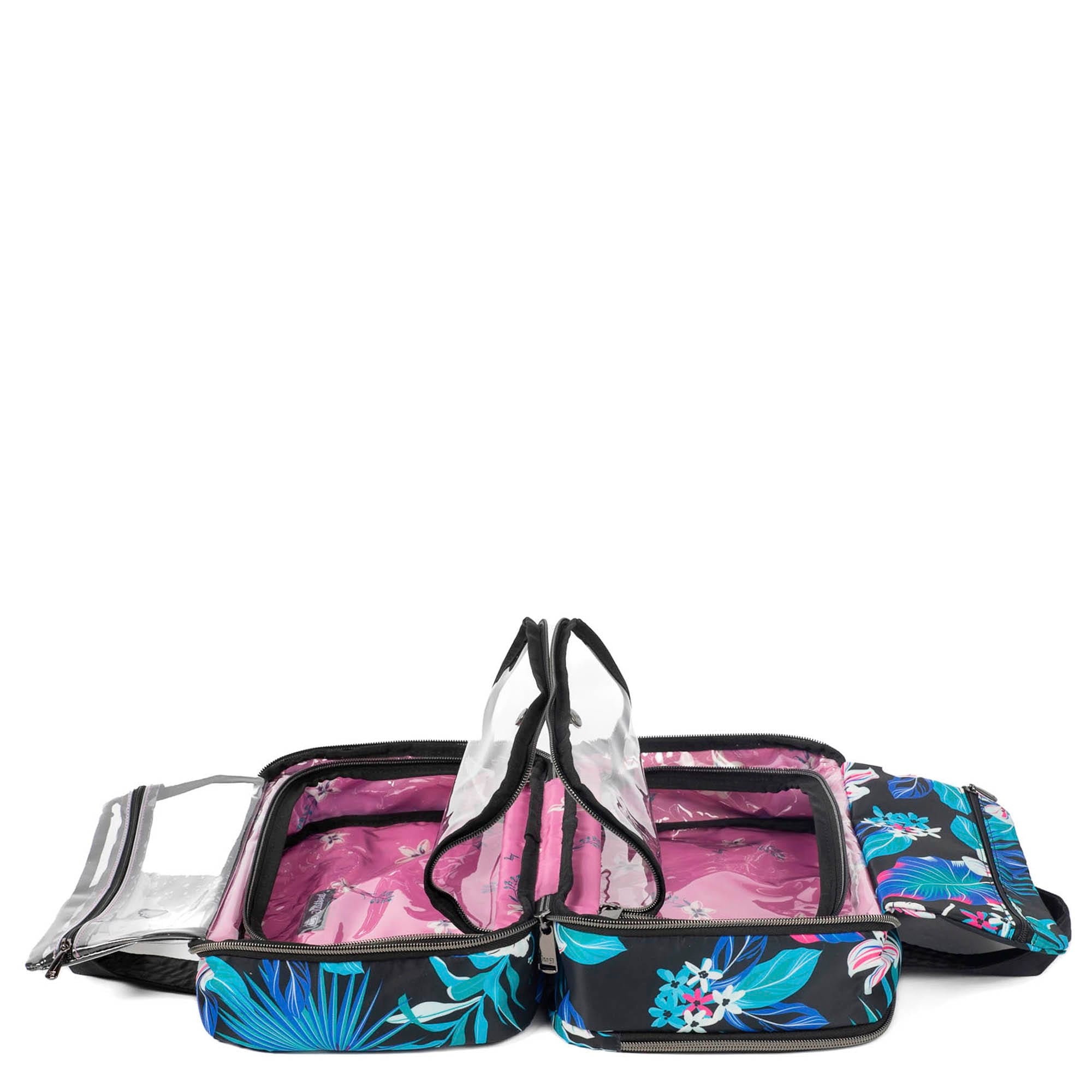 Flatbed Deluxe Cosmetic Case - HIBISCUS MULTI - Flatbed_HibiscusMulti_06