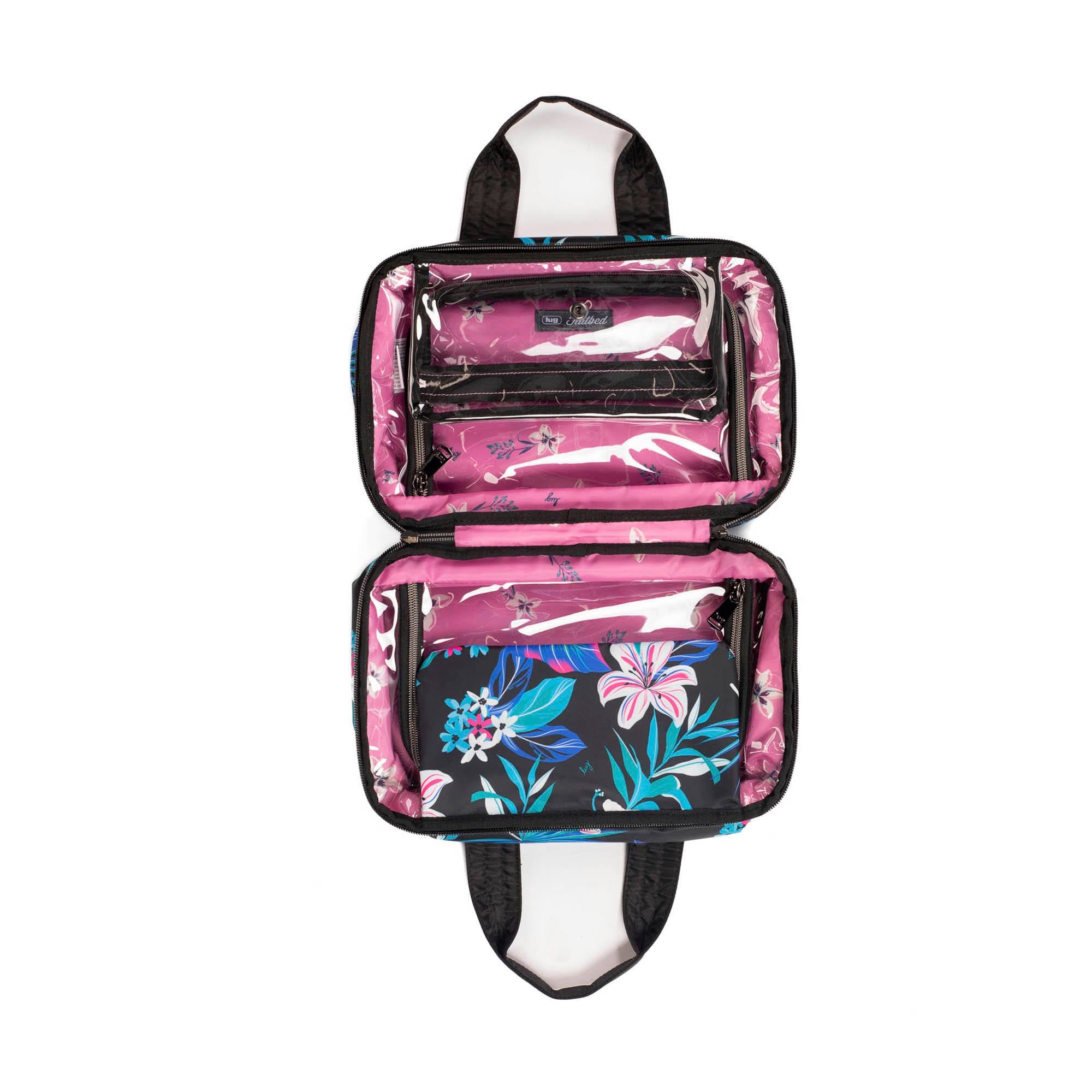 Flatbed Deluxe Cosmetic Case - HIBISCUS MULTI - Flatbed_HibiscusMulti_07