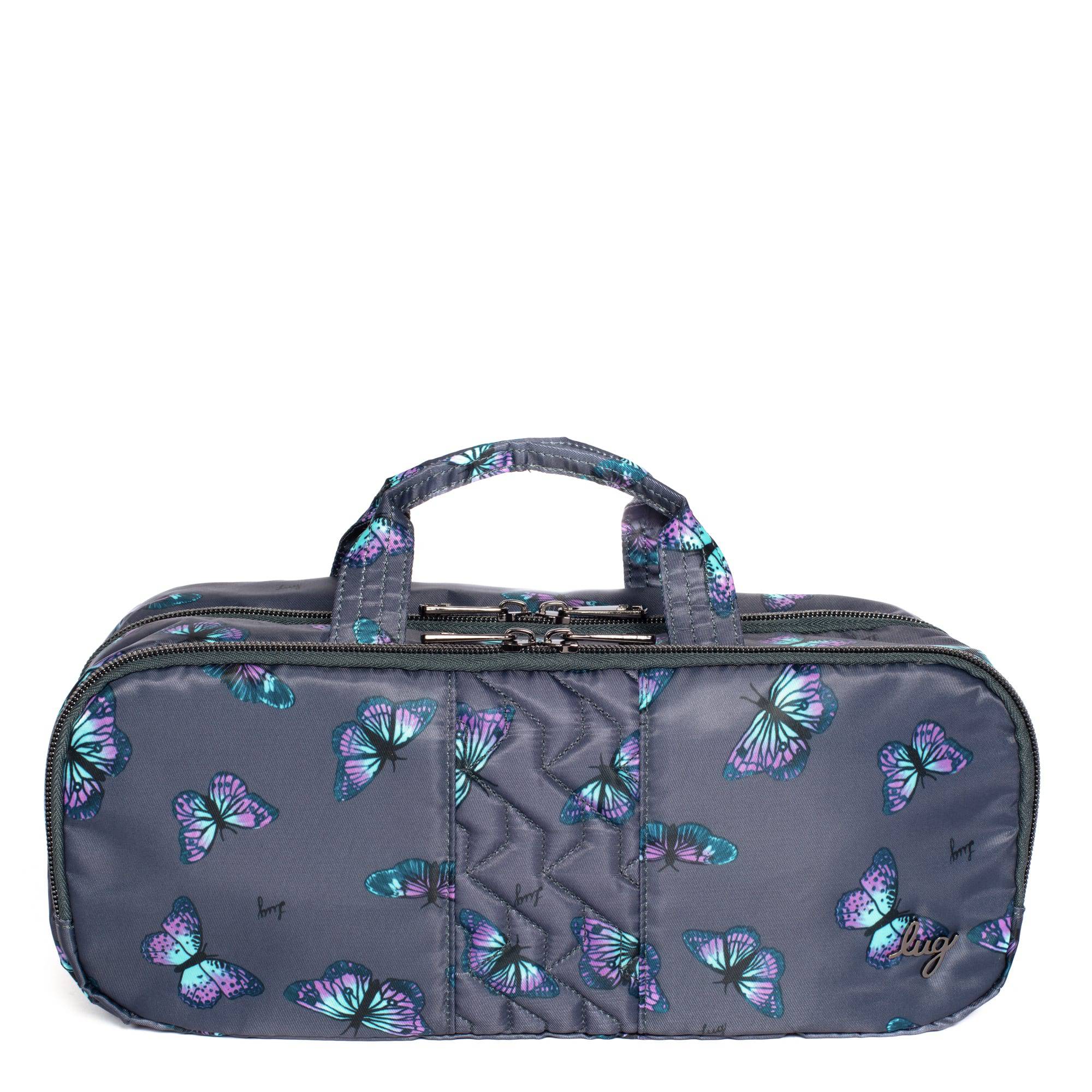 Flatbed Slim Cosmetic Case - - Flatbedslim_ButterflyGrey_01