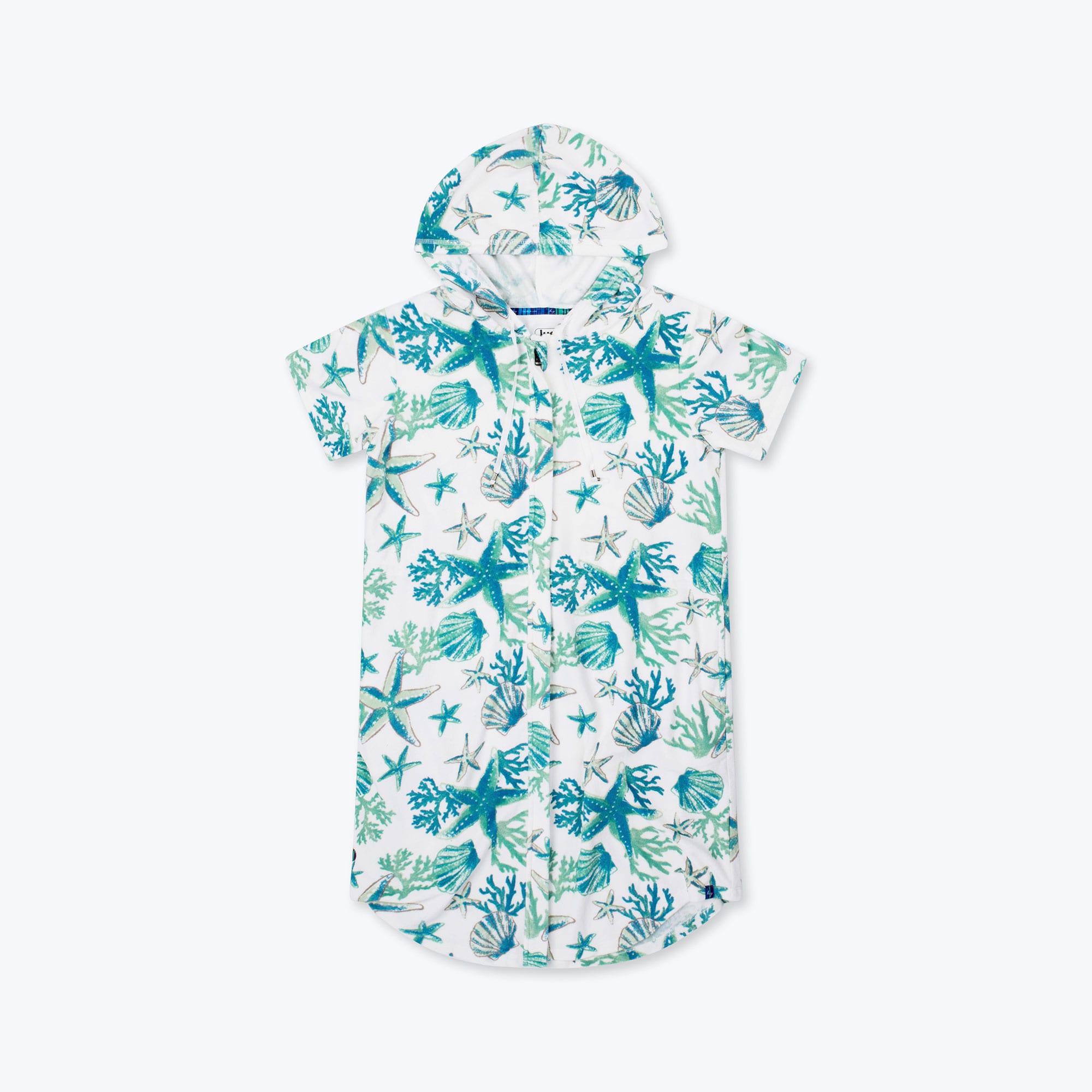 Skipper Coverup Hooded Dress - STARS AND SHELLS - Flatlay_Skipper_Stars_Shells_01