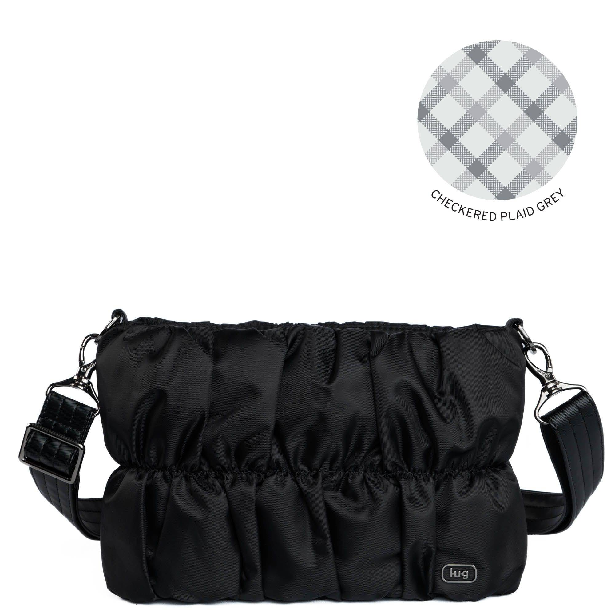 Flounce Ruched Crossbody Bag - BLACK - Flounce_Black