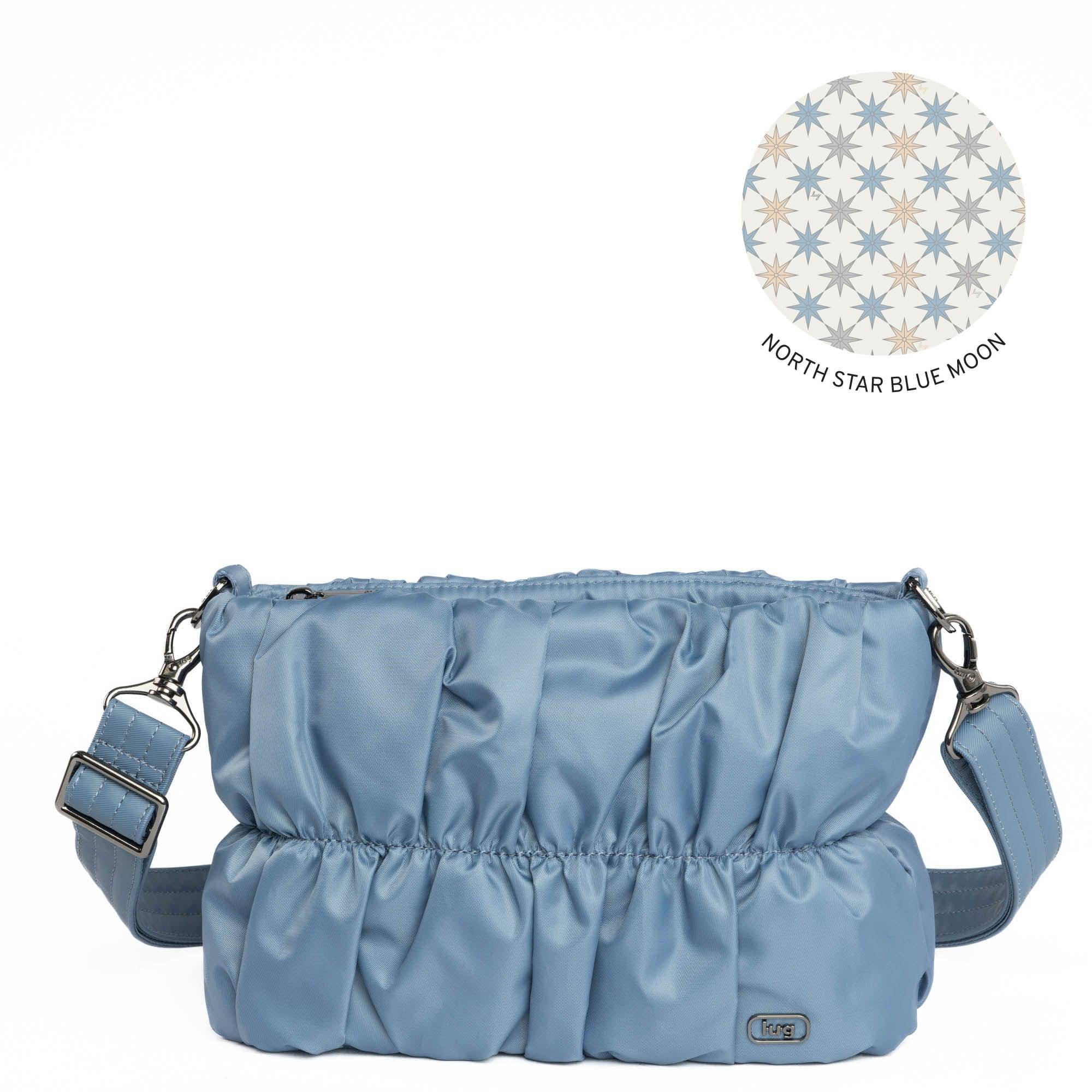 Flounce Ruched Crossbody Bag - BLUE MOON - Flounce_BlueMoon