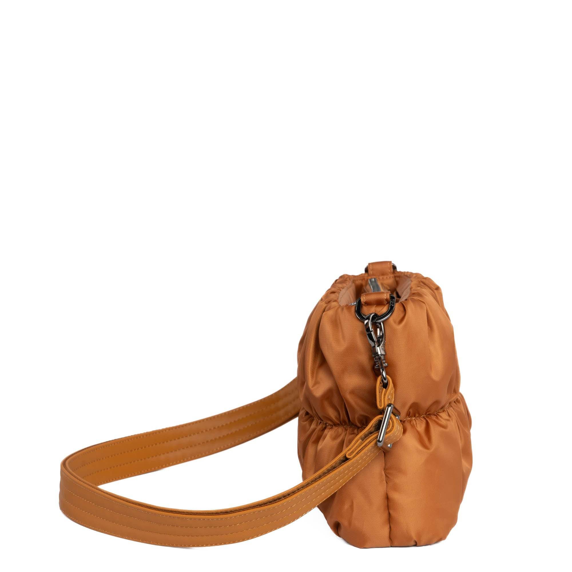 Flounce Ruched Crossbody Bag - CAPPUCCINO - Flounce_Cappuccino_03