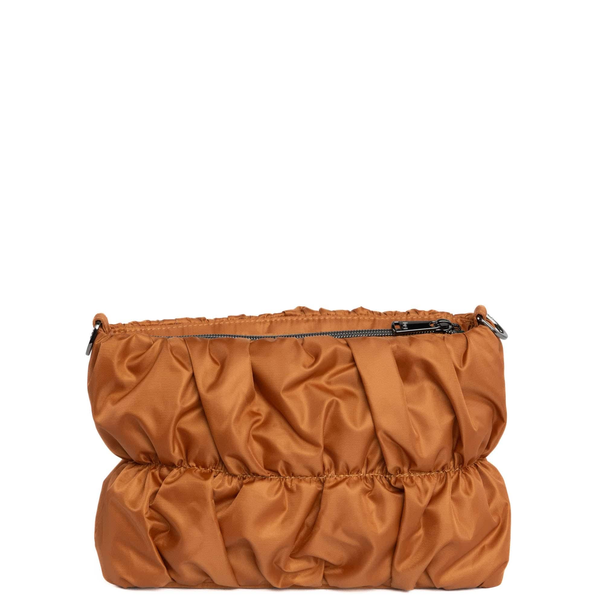 Flounce Ruched Crossbody Bag - CAPPUCCINO - Flounce_Cappuccino_04