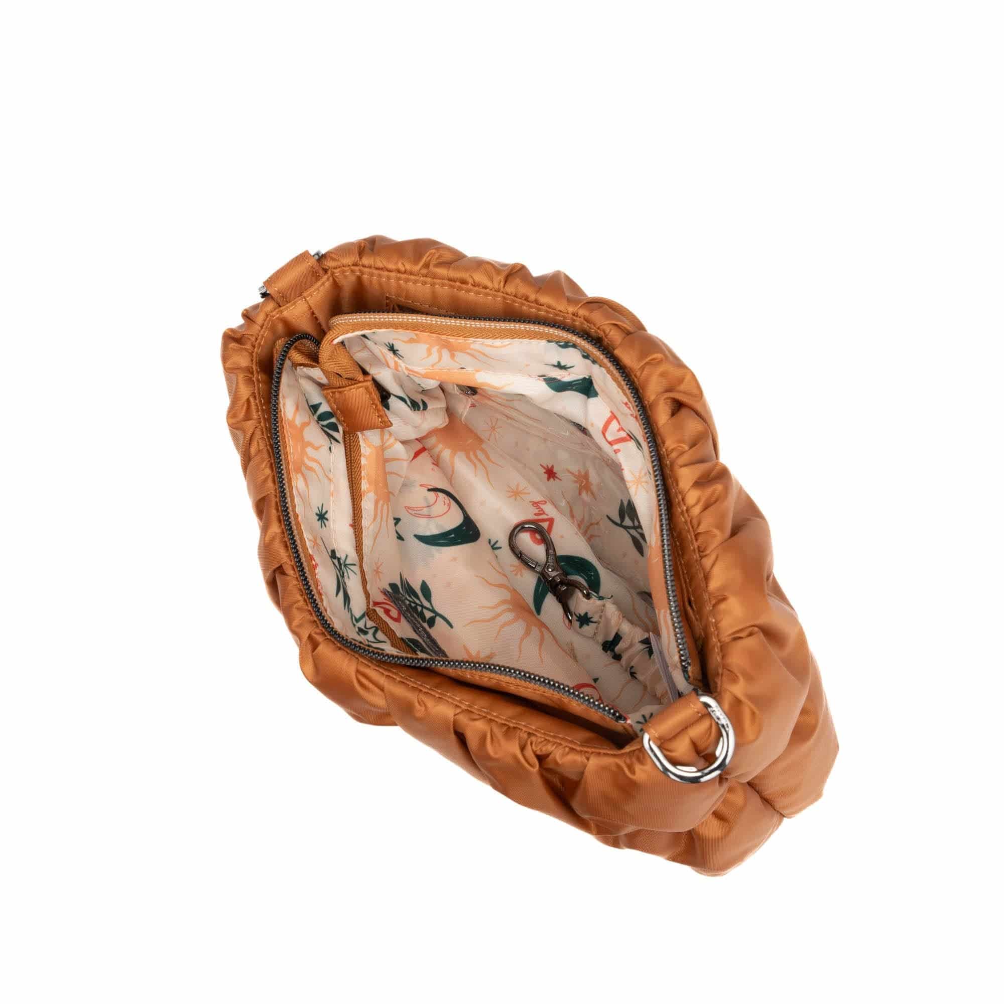 Flounce Ruched Crossbody Bag - CAPPUCCINO - Flounce_Cappuccino_05