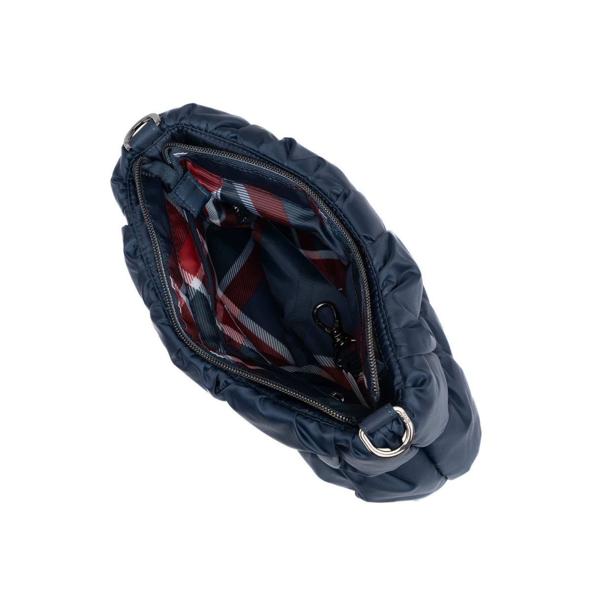 Flounce Ruched Crossbody Bag - INDIGO - Flounce_Indigo_05
