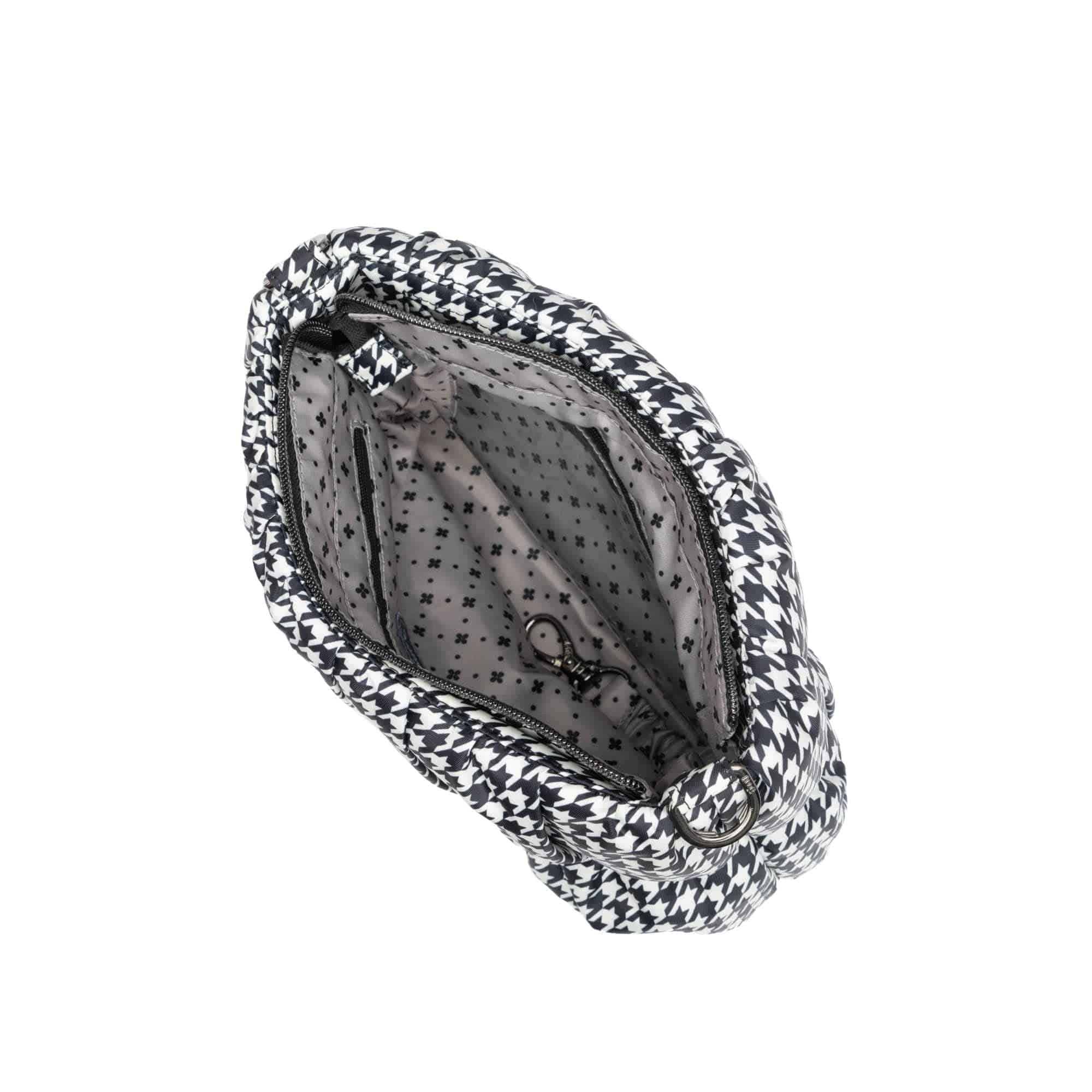 Flounce Ruched Crossbody Bag - MICRO HOUNDSTOOTH BLACK - Flounce_MicroHoundstoothBlack_05