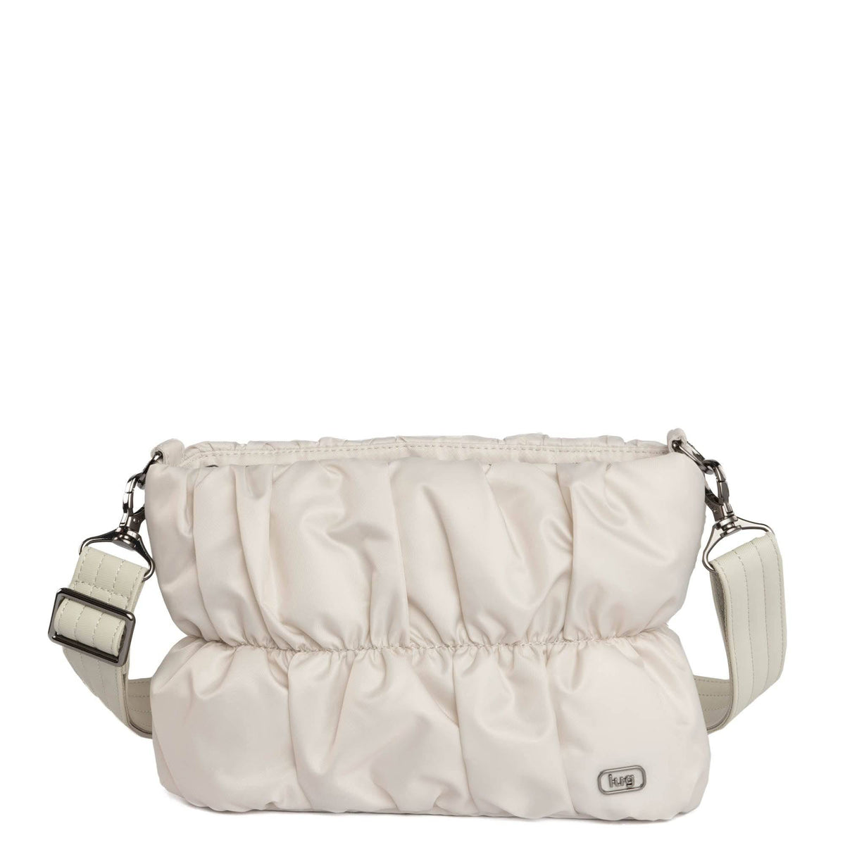 Flounce Ruched Crossbody Bag - - Flounce_Pebble_01