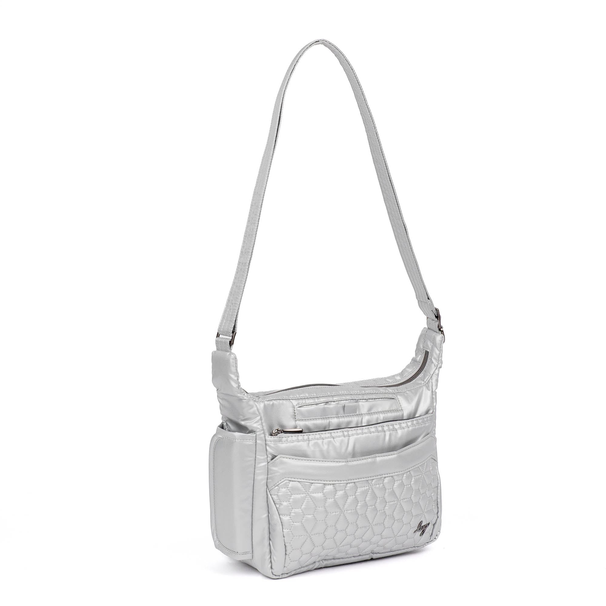 Flutter SE Crossbody Bag - METALLIC SILVER - FlutterSE_MetallicSilver_02