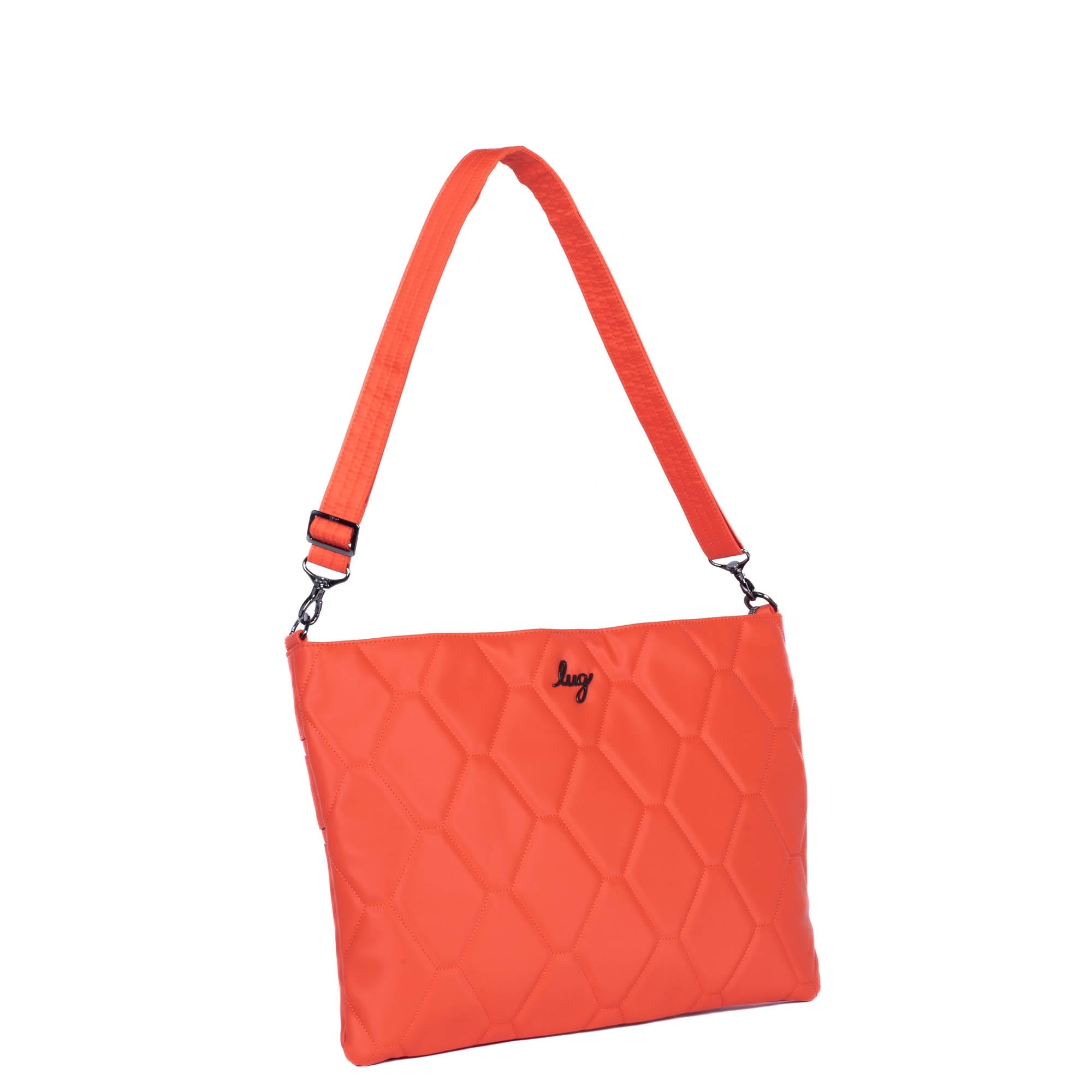 Galley Satin Luxe VL Portfolio Crossbody Bag - PAPAYA - Galley_PapayaSatinVL_02