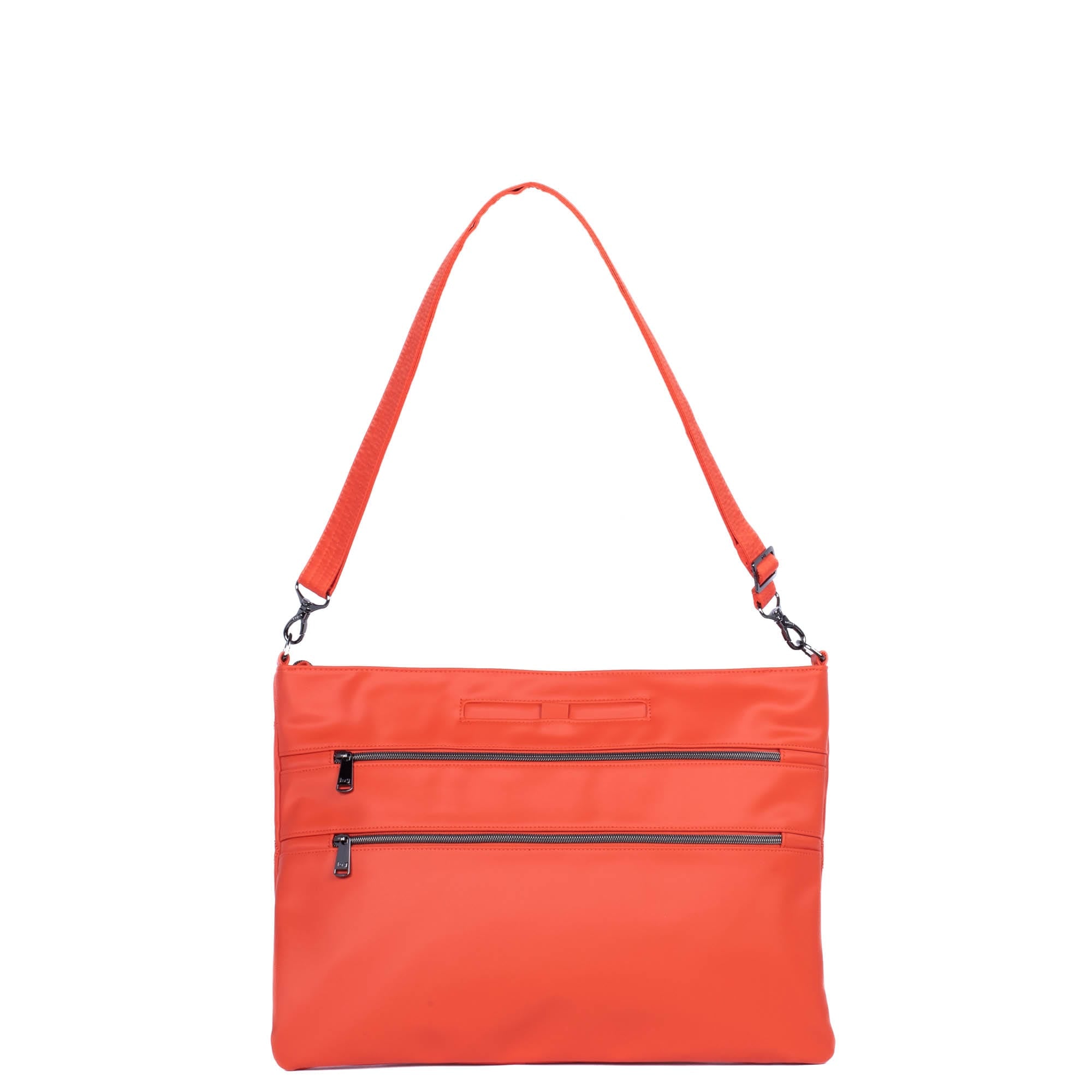Galley Satin Luxe VL Portfolio Crossbody Bag - PAPAYA - Galley_PapayaSatinVL_04