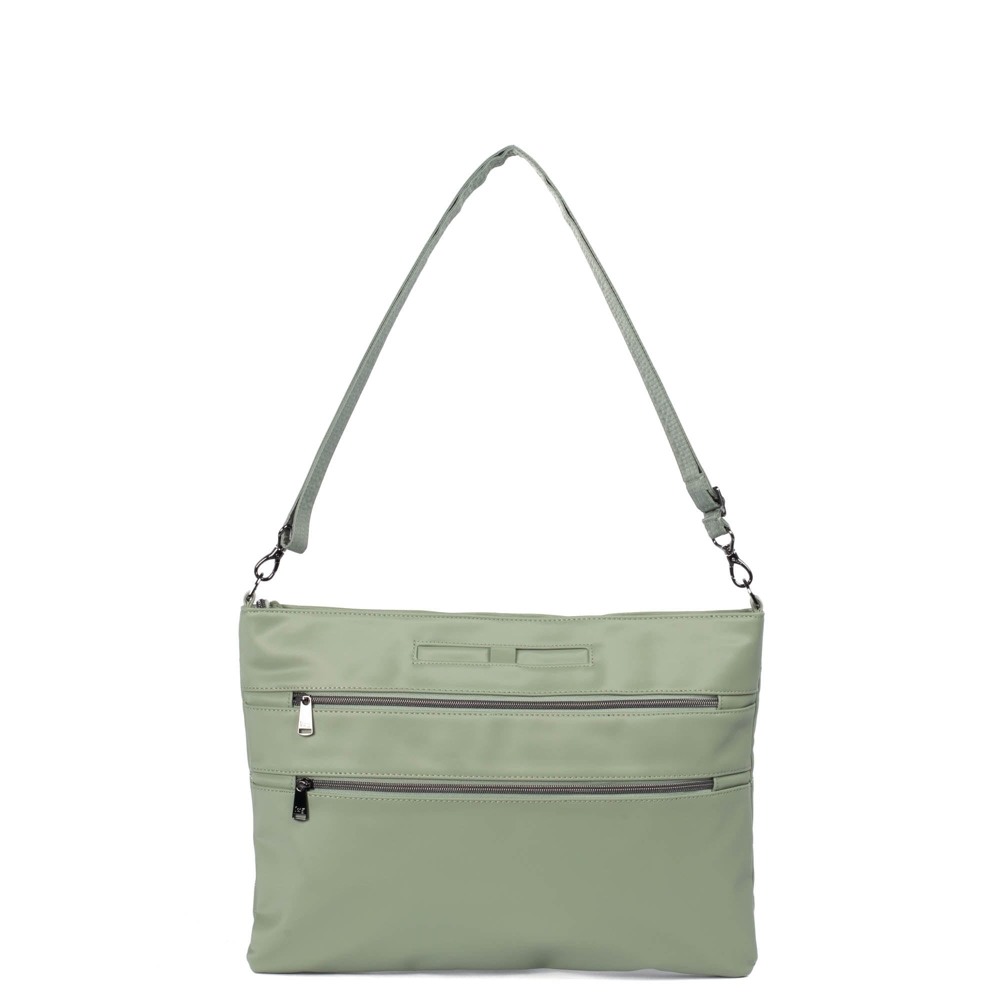 Galley Satin Luxe VL Portfolio Crossbody Bag - SAGE - Galley_SageSatinVL_04