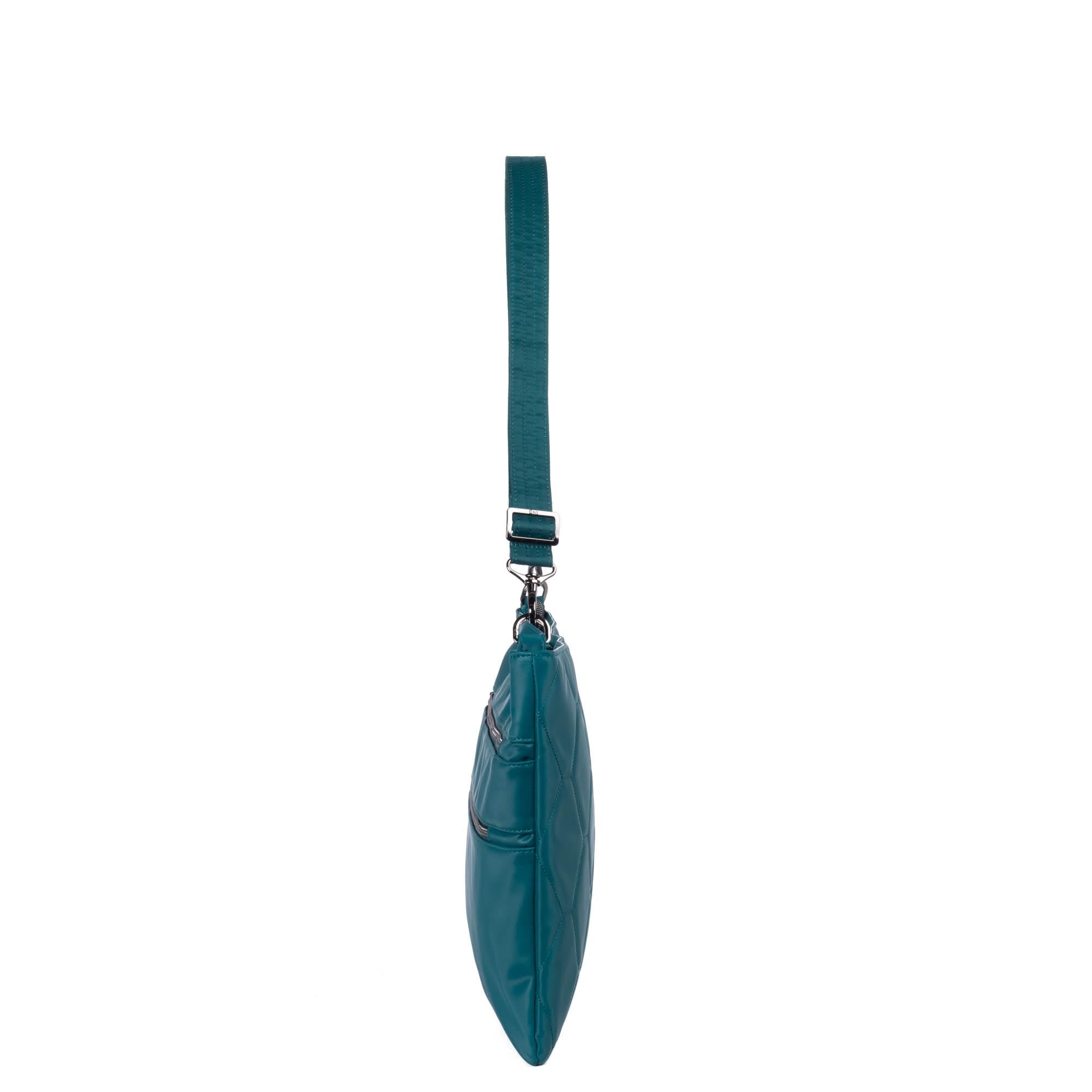 Galley Satin Luxe VL Portfolio Crossbody Bag - TEAL - Galley_TealSatinVL_03