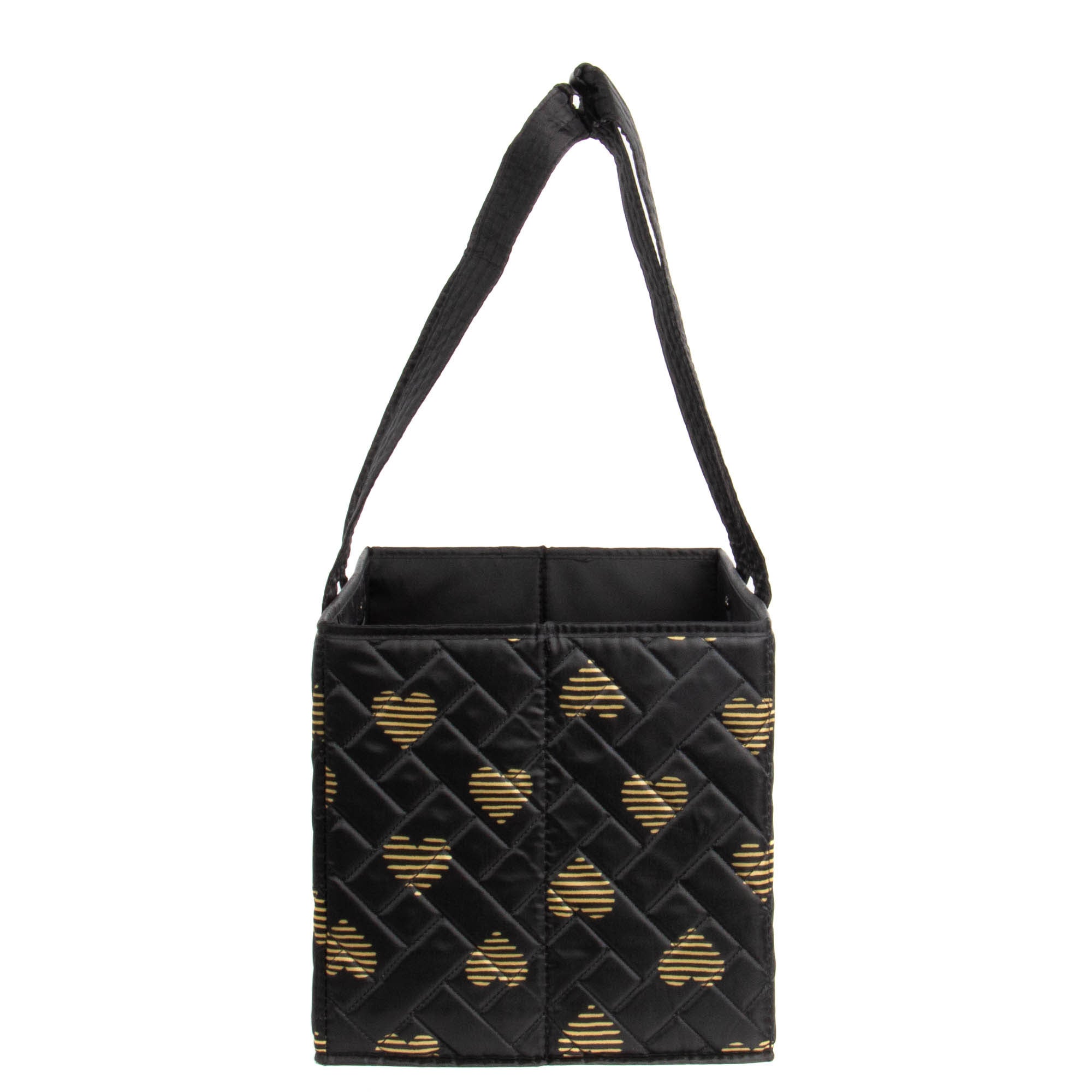Gallop Collapsible Carry-All Tote - HEARTS BLACK - Gallop_HeartsGold_03