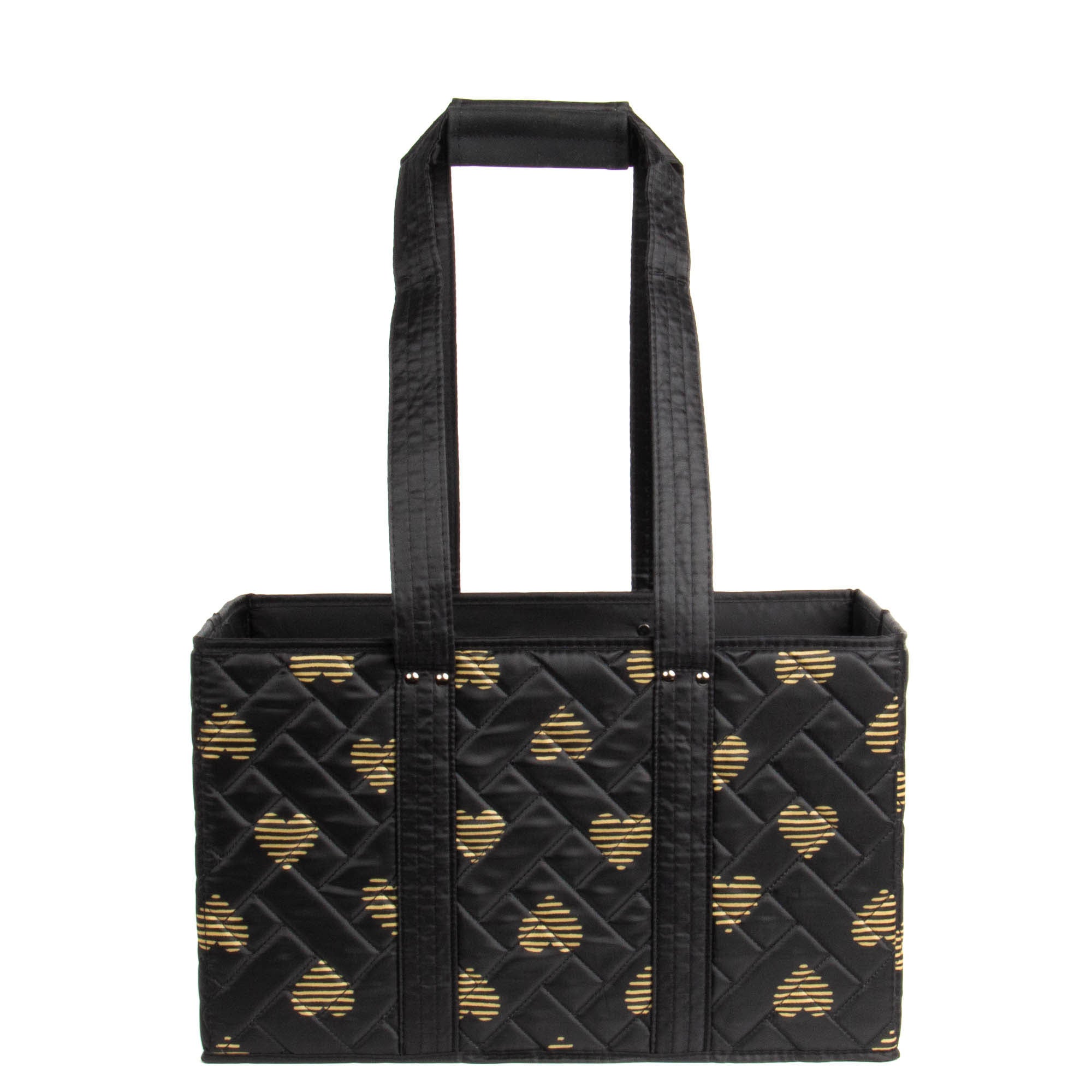 Gallop Collapsible Carry-All Tote - HEARTS BLACK - Gallop_HeartsGold_04