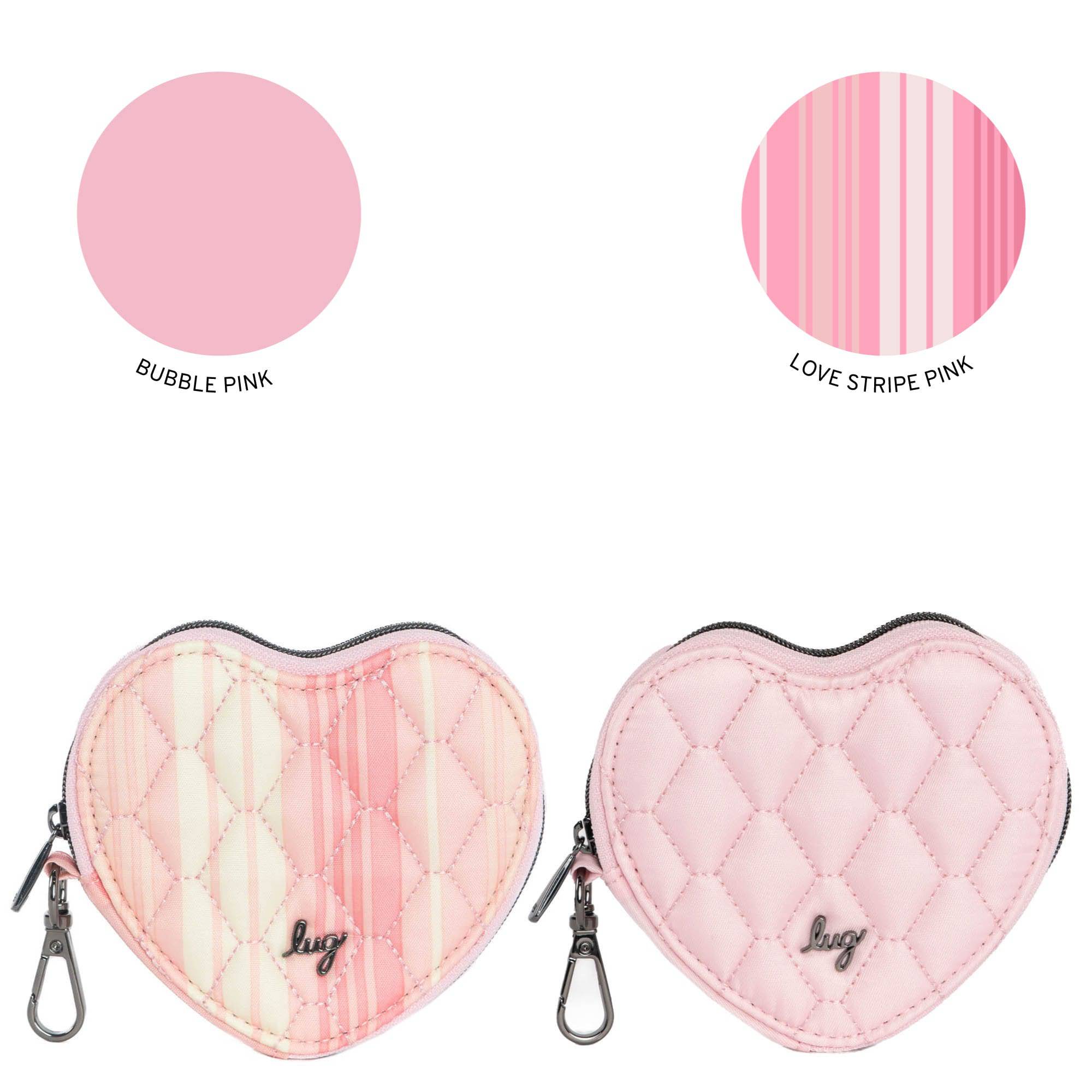 Heart Pouch 2pc Set - BUBBLE PINK LOVE STRIPE PINK - Heart-Pouch-2pc-Set_LoveStripePink-BubblePink