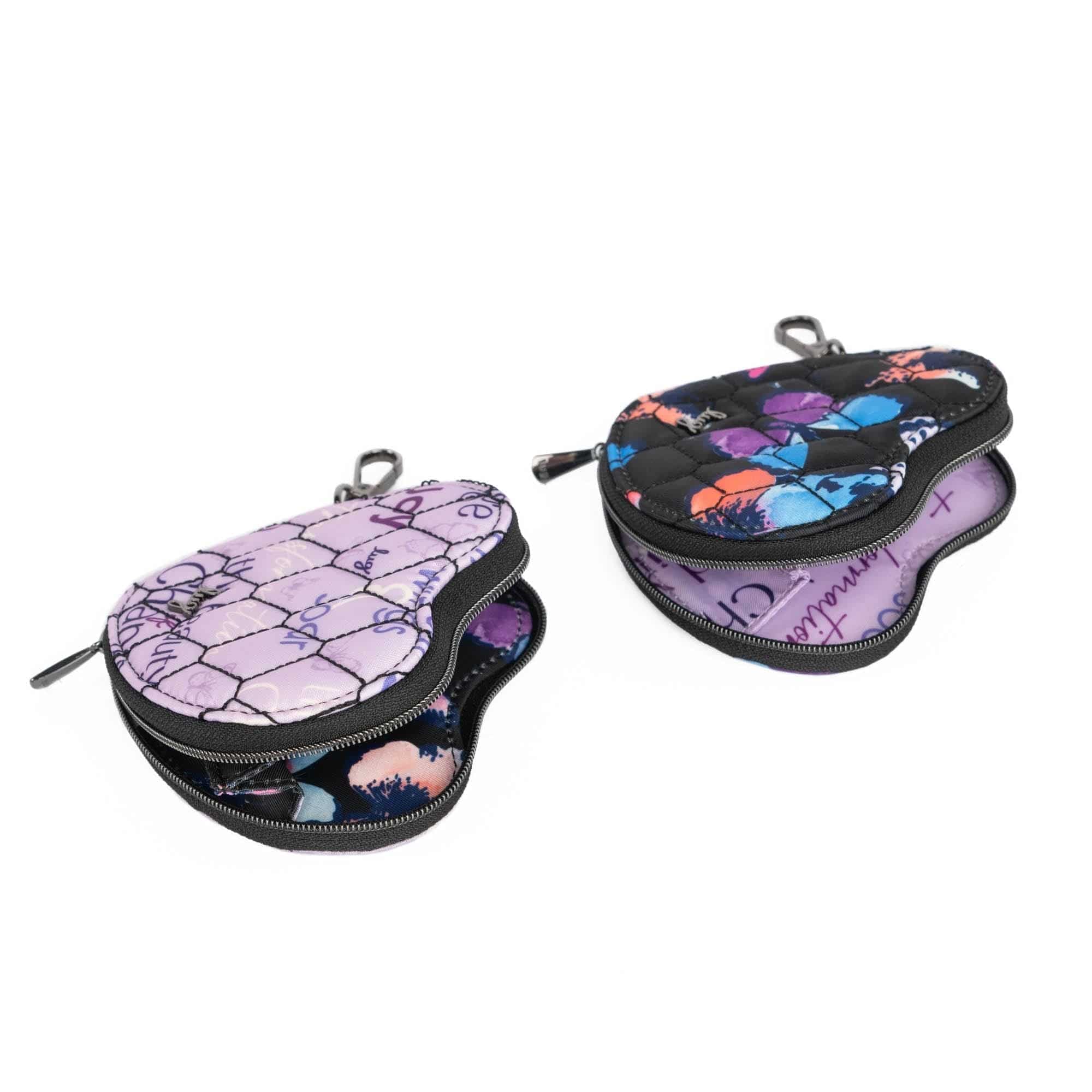 Heart Pouch 2pc Set - WATERCOLOR BUTTERFLIES BLACK BUTTERFLY WORDS - HeartPouches2PCS_ButterflyWords_WatercolourButterfliesBlack_03_386417f4-1a49-43ea-a1cd-2d97adde3a1a