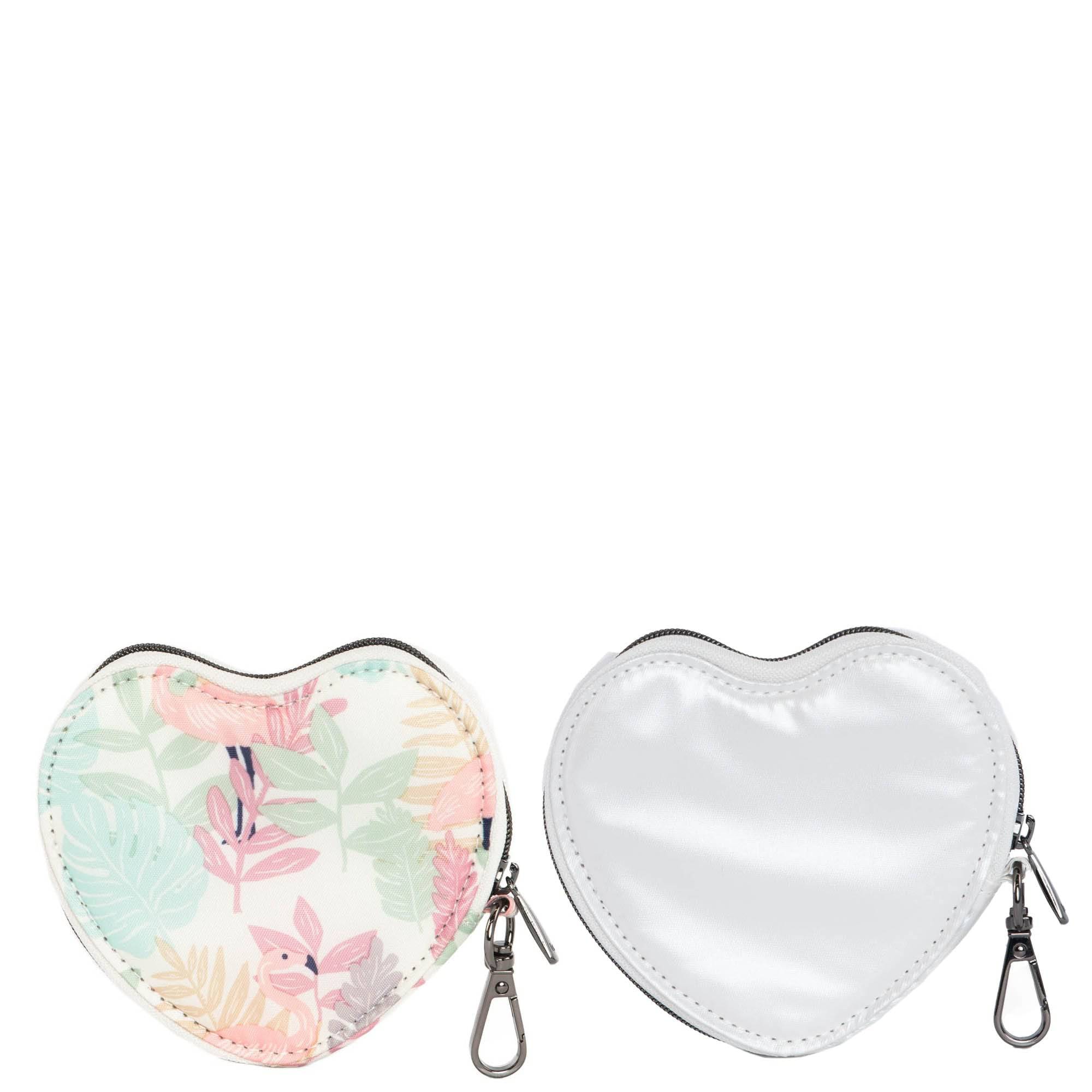 Heart Pouch 2pc Set - METALLIC DIAMOND FLAMINGO FOLIAGE - HeartPouches2PCS_FlamingoFoliage_MetallicDiamond_02_17c06a15-11e7-4032-9237-51c1961d7629_wgefnw