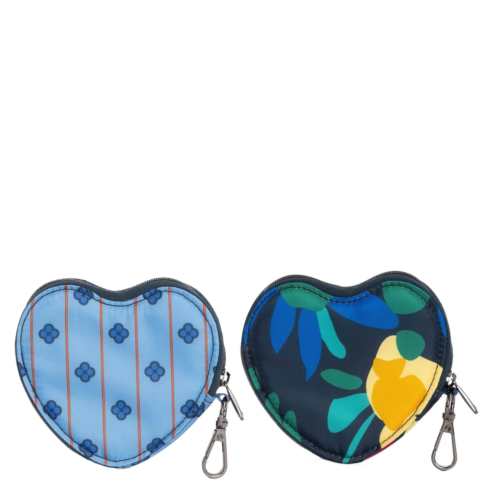 Heart Pouch 2pc Set - WILDFLOWER XL INDIGO GEO FLORA GRID - HeartPouches2PCS_GeoGridFlora_WildflowerXLIndigo_02_f1d8d54c-5bea-47c2-9337-f0ffa0c6670c