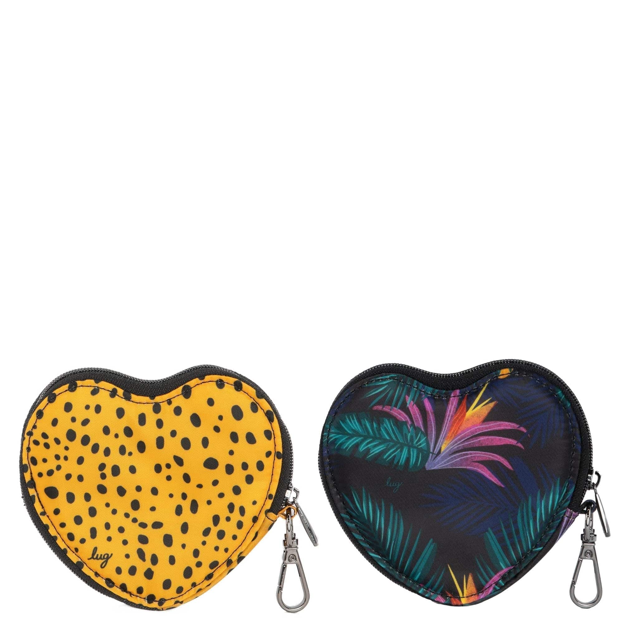 Heart Pouch 2pc Set - LUXE LEOPARD BLACK LEOPARD DOTS - HeartPouches2PCS_LeopardDots_LuxeLeopardBlack_02_79c26d11-b2e7-4b35-bb20-39c5555d5775