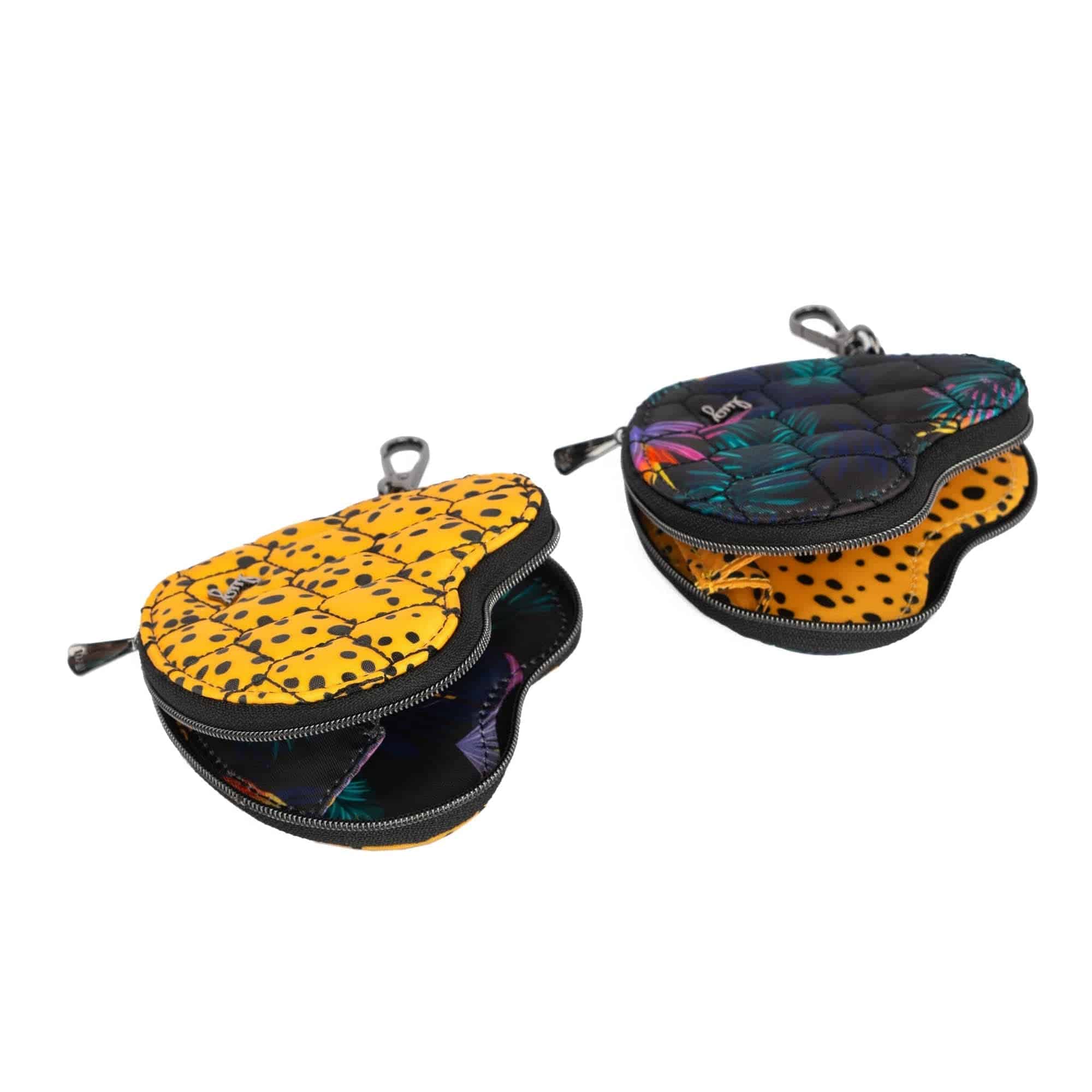 Heart Pouch 2pc Set - LUXE LEOPARD BLACK LEOPARD DOTS - HeartPouches2PCS_LeopardDots_LuxeLeopardBlack_03_a7ee0e58-8464-4511-b08d-9c6bcc83b5bc