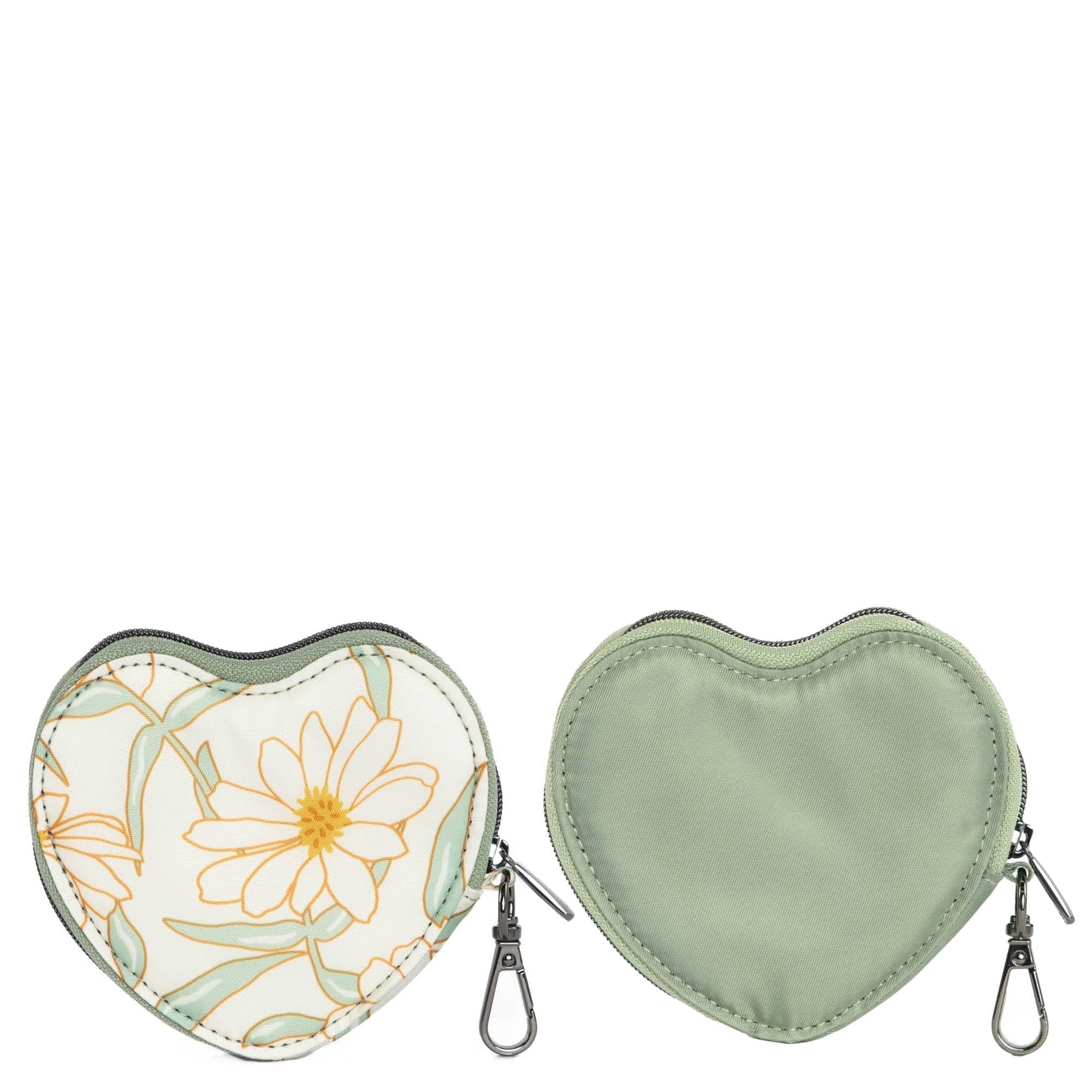 Heart Pouch 2pc Set - SAGE GREEN SAGE DAISIES - HeartPouches2PCS_SageDaisies_SageGreen_02_a3b750bb-e427-47eb-9d42-56523720c5c2