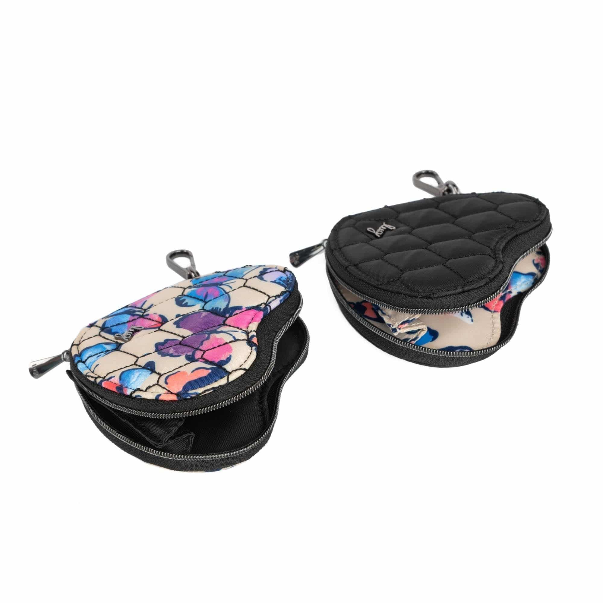 Heart Pouch 2pc Set - BLACK WATERCOLOR BUTTERFLIES CREAM - HeartPouches2PCS_WatercolourButterfliesCream_Black_03_2705d11a-238d-47a4-a950-126edd437508