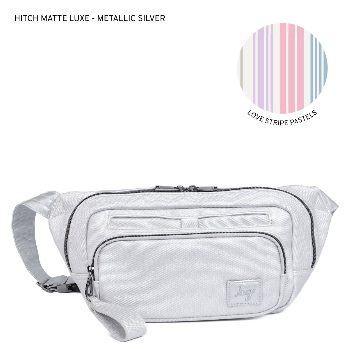 Hitch Matte Luxe VL Belt Bag - METALLIC SILVER - HitchML_MetallicSilver_LL