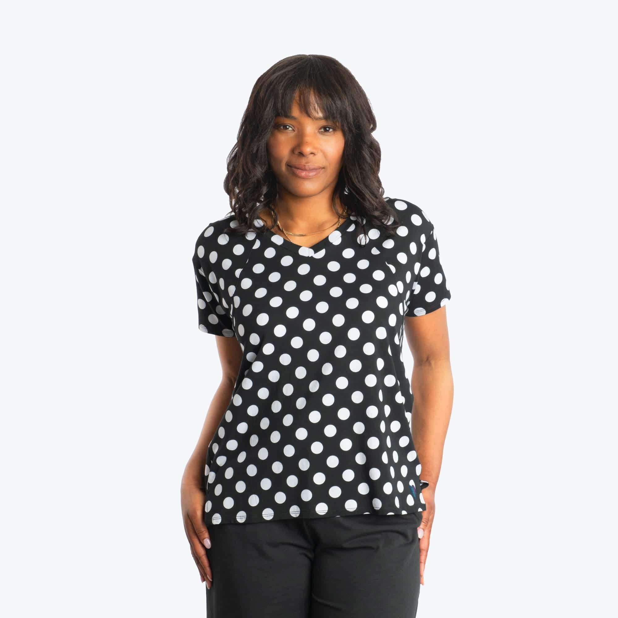 Hopper Cotton Jersey Tee - BLACK LARGE DOT - HopperCottonJerseyTee_BlackLargeDot_01