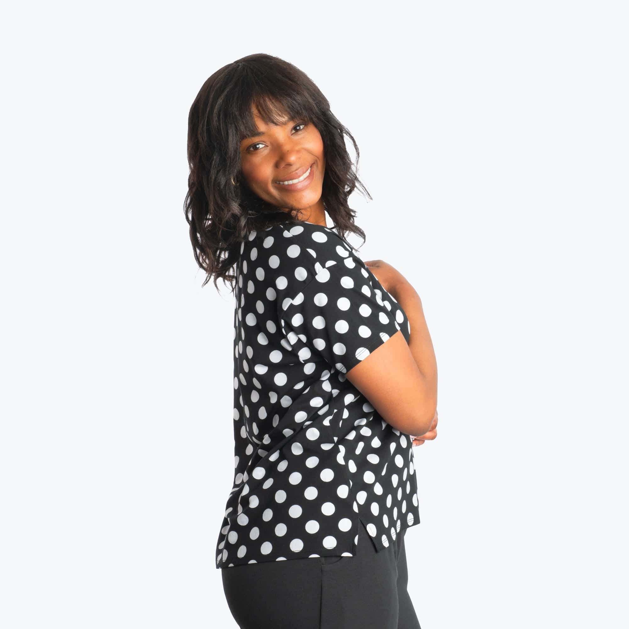 Hopper Cotton Jersey Tee - BLACK LARGE DOT - HopperCottonJerseyTee_BlackLargeDot_03