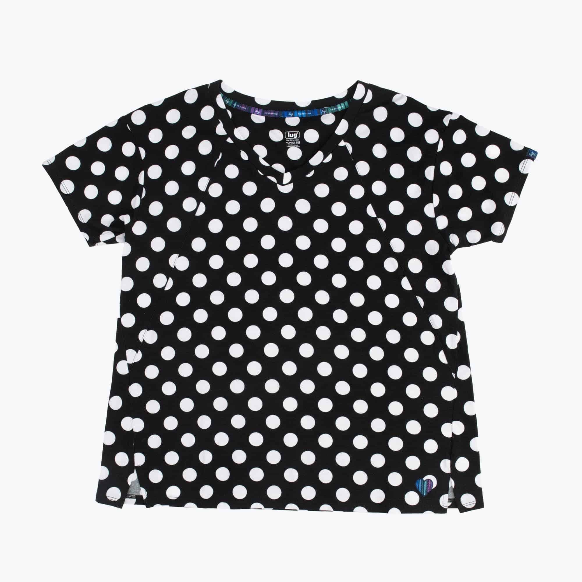 Hopper Cotton Jersey Tee - BLACK LARGE DOT - HopperCottonJerseyTee_BlackLargeDot_Flatlay
