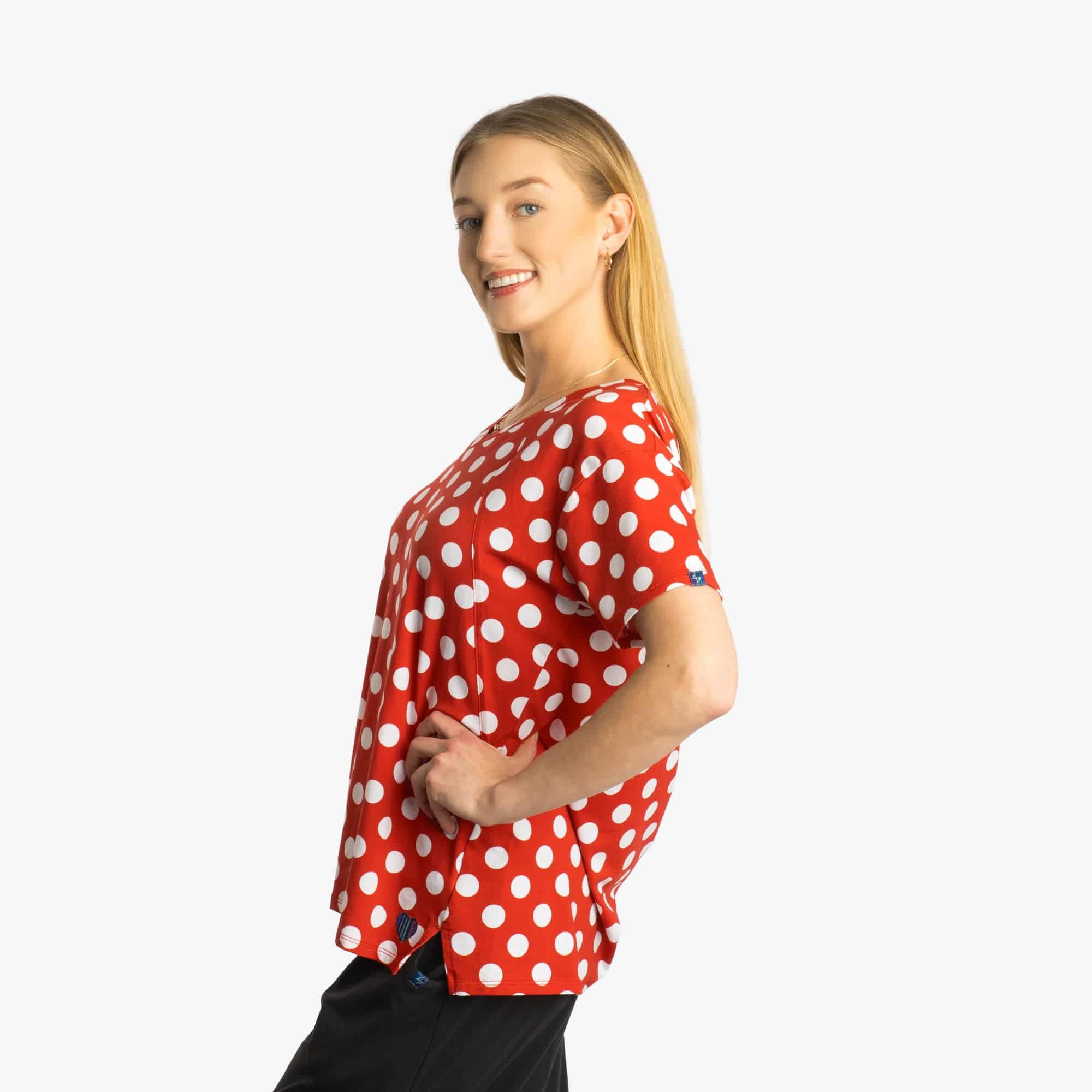 Hopper Cotton Jersey Tee - CRIMSON LARGE DOT - HopperCottonJerseyTee_CrimsonLargeDot_03
