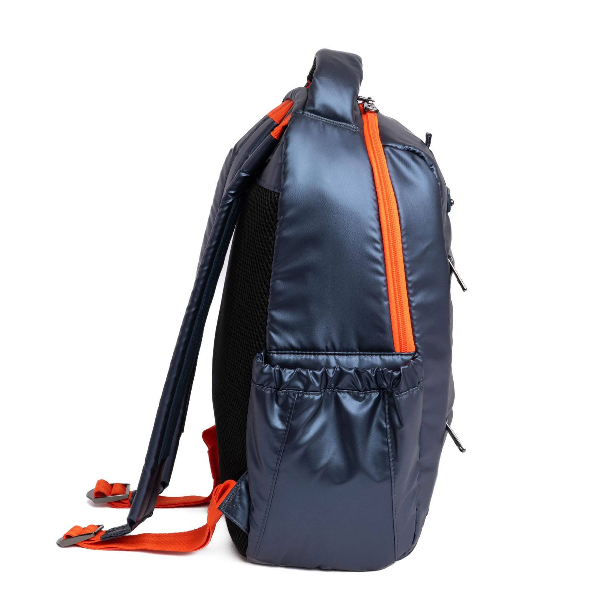 Hopper SE Backpack - METALLIC INDIGO WITH CORAL NEON - HopperSE_MetallicIndigo_CoralNeon_03