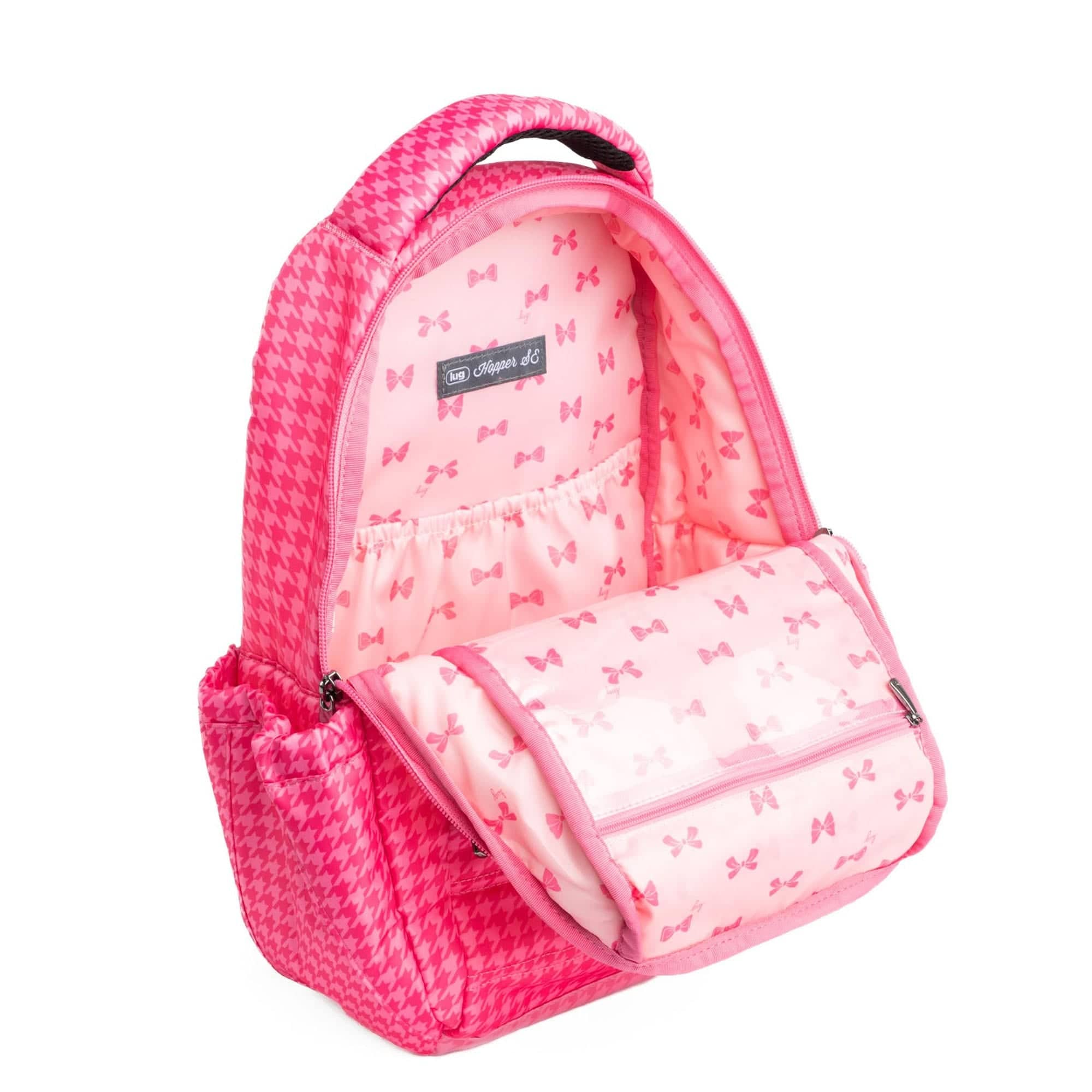 Hopper SE Backpack - RED PINK HOUNDSTOOTH - HopperSE_PinkHoundstooth_05