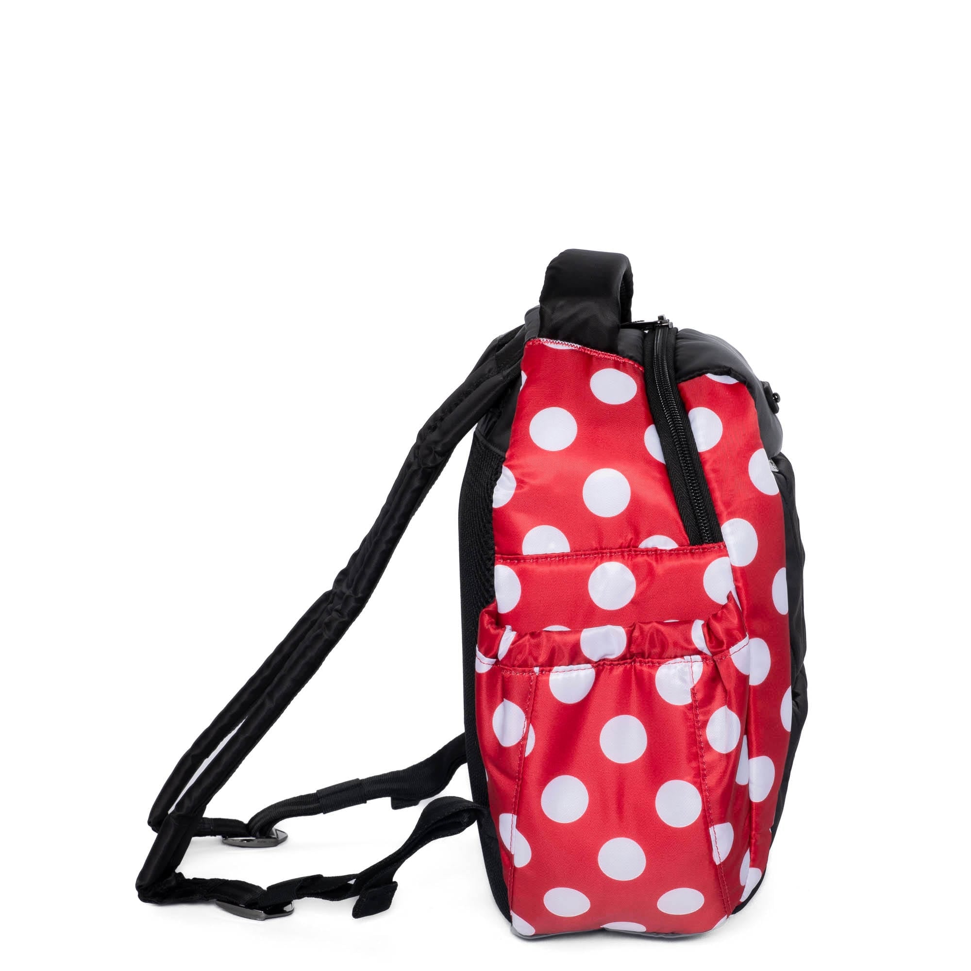 Hopper Shorty Backpack - BLACK CRIMSON LARGE DOT - HopperShorty_BlackCrimsonLGDot_03