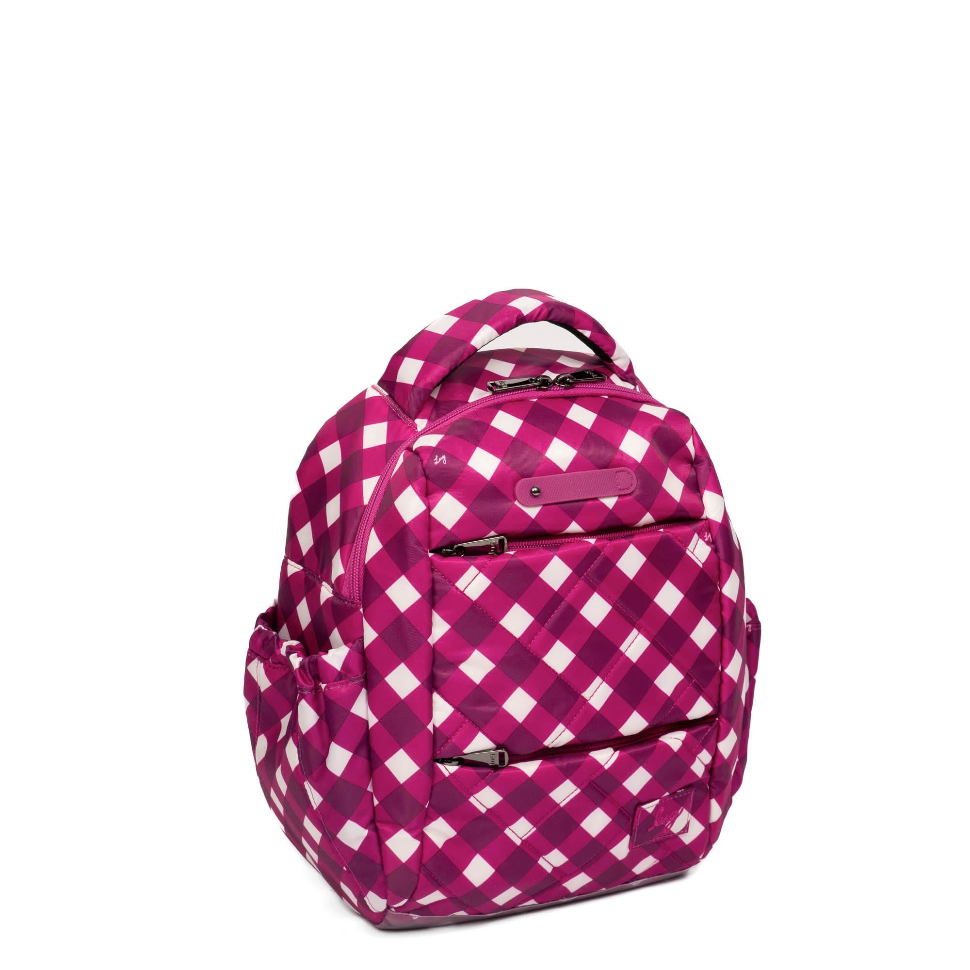 Hopper Shorty Backpack - GINGHAM BERRY - HopperShorty_GinghamBerry_02