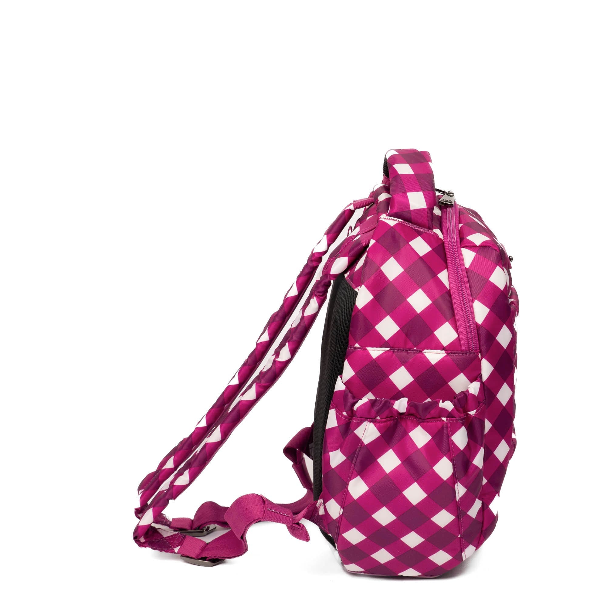 Hopper Shorty Backpack - GINGHAM BERRY - HopperShorty_GinghamBerry_03