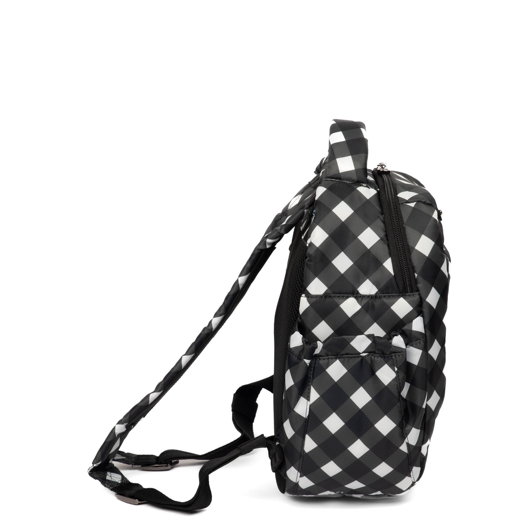 Hopper Shorty Backpack - GINGHAM BLACK - HopperShorty_GinghamBlack_03