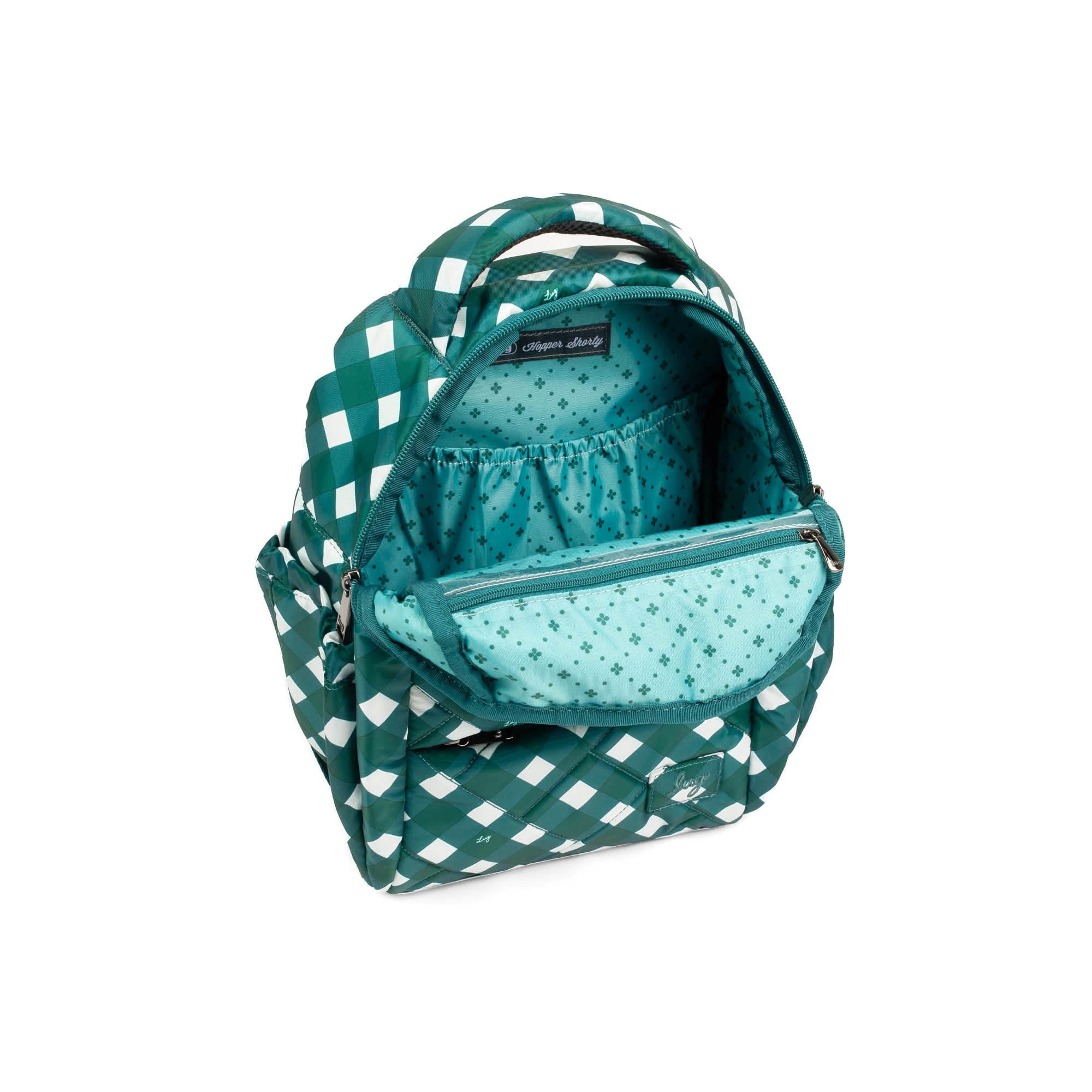 Hopper Shorty Backpack - GINGHAM EVERGREEN - HopperShorty_GinghamEvergreen_05