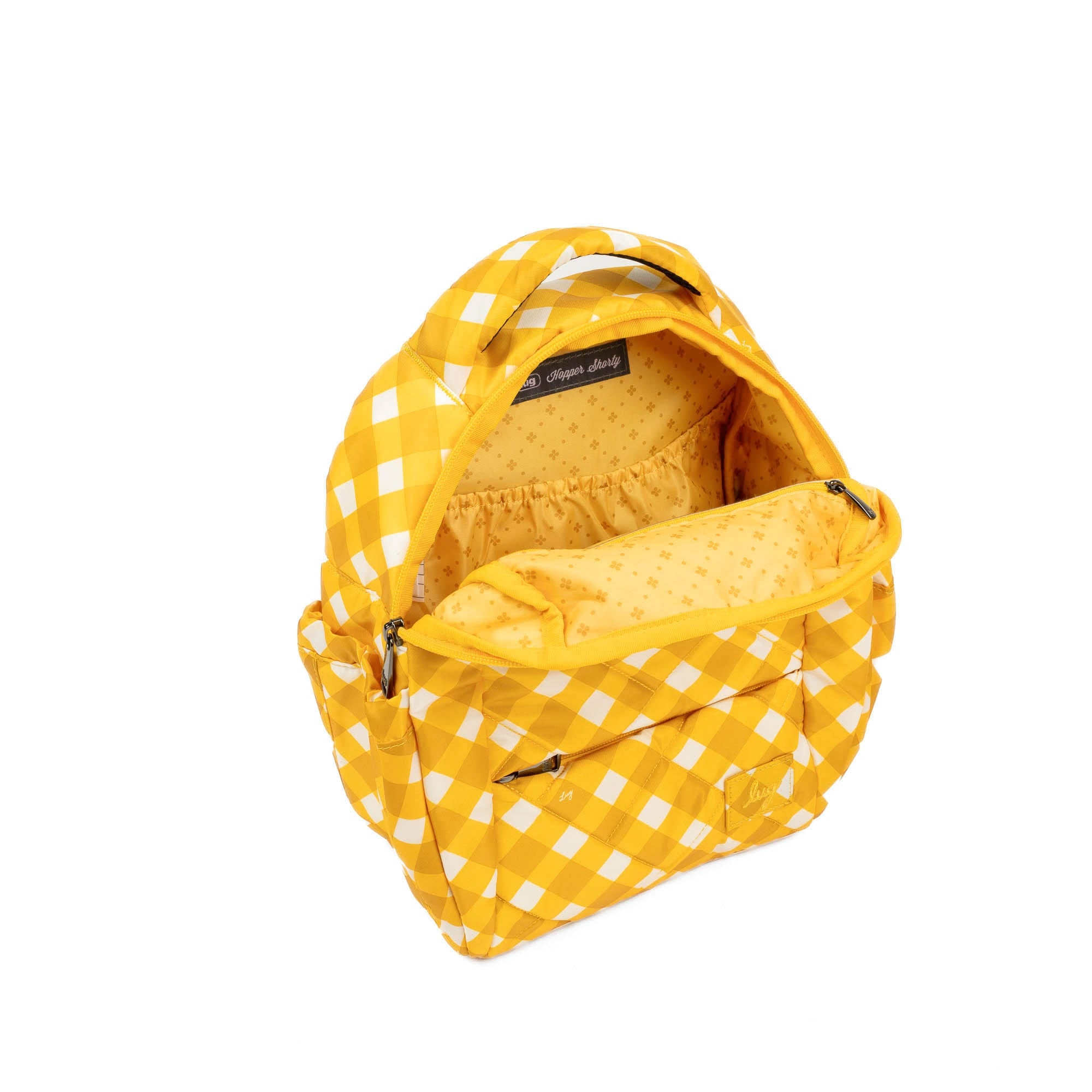 Hopper Shorty Backpack - GINGHAM MUSTARD - HopperShorty_GinghamMustard_05
