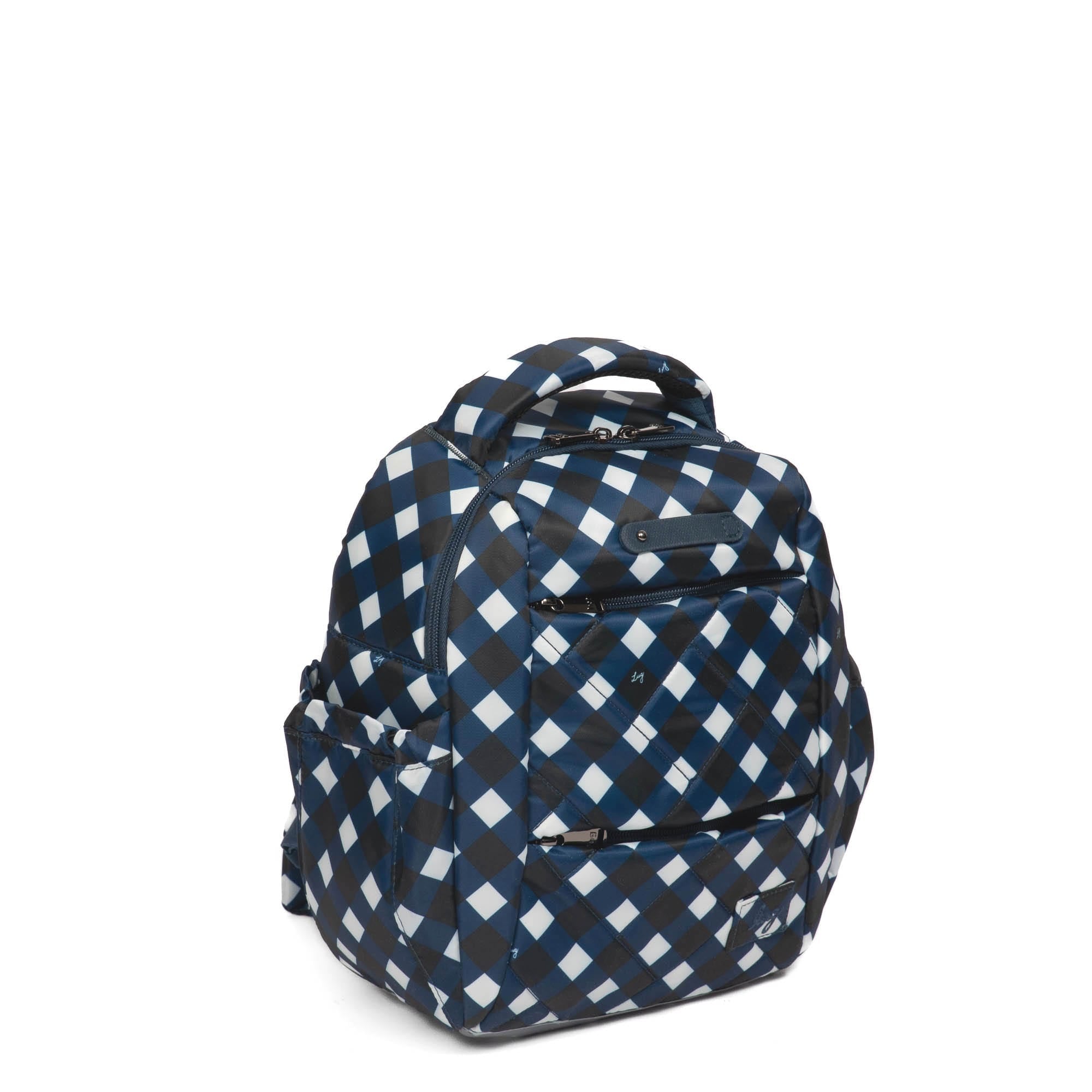 Hopper Shorty Backpack - GINGHAM NAVY - HopperShorty_GinghamNavy_02