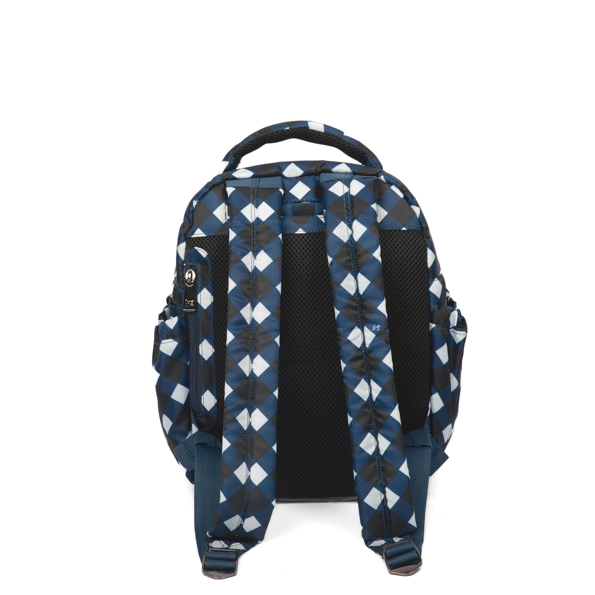 Hopper Shorty Backpack - GINGHAM NAVY - HopperShorty_GinghamNavy_04