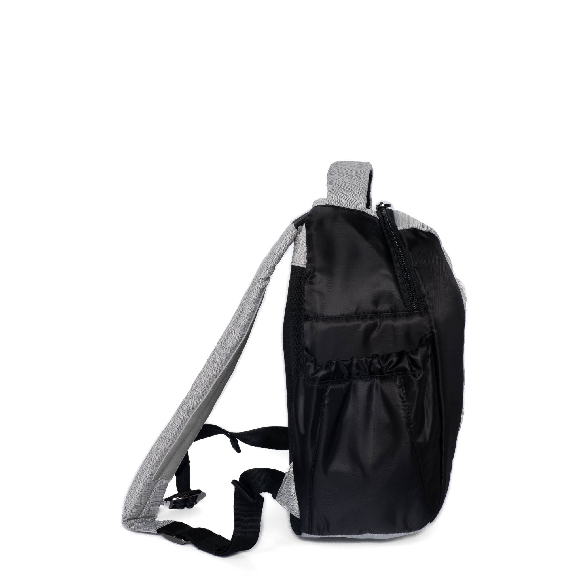 Hopper Shorty Backpack - BRUSHED SILVER BLACK - HopperShorty_SilverBlack_03