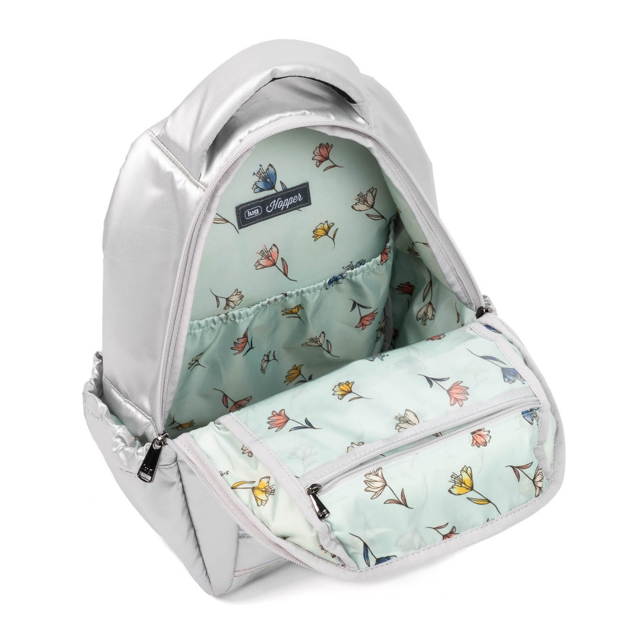Hopper Backpack - METALLIC SILVER ICEPOP STITCH - Hopper_SilverwithIcepop_05